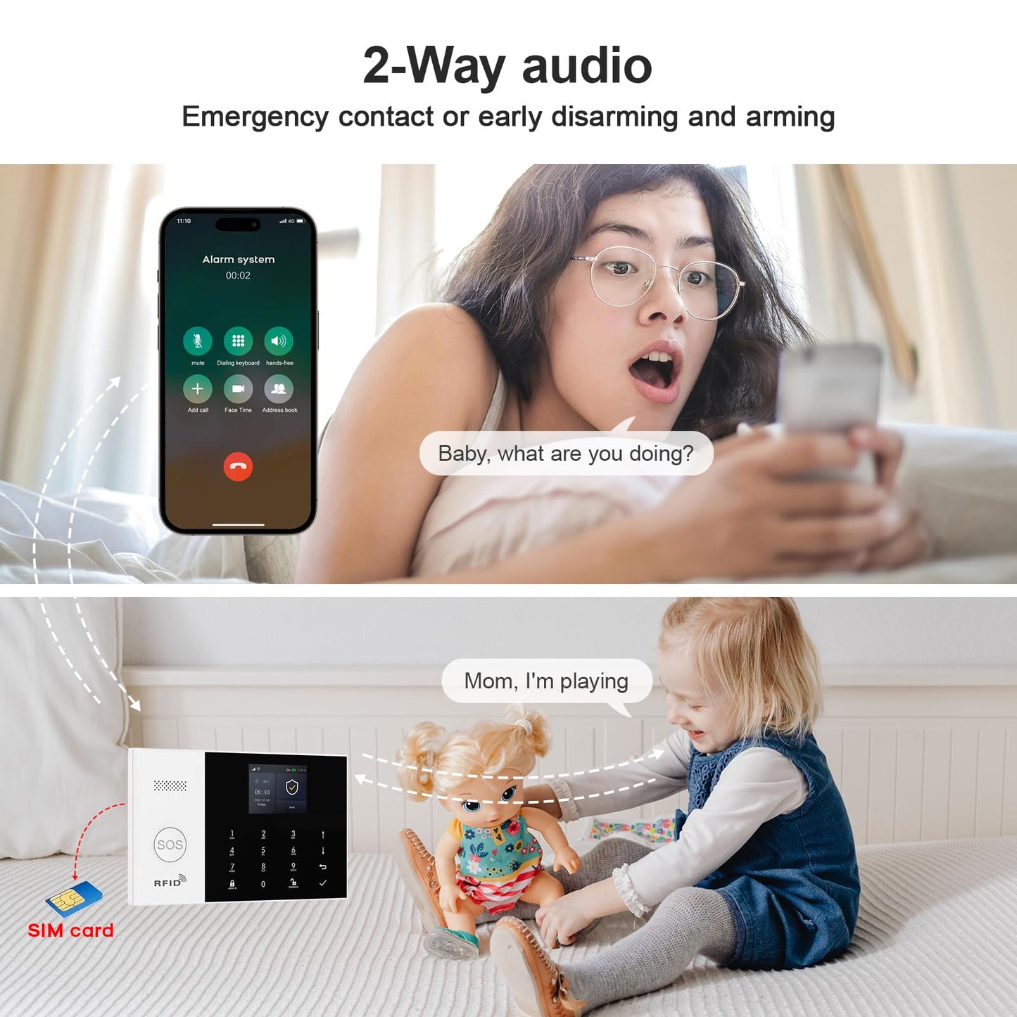 Alarm System for Home Security,24Pcs WiFi+GSM/4G No Monthly Fee Wireless Security System, Phone App Control,Real-Time Alert,Auto Alarm Dial,Compatible with Alexa & Google,No Monthly Fee