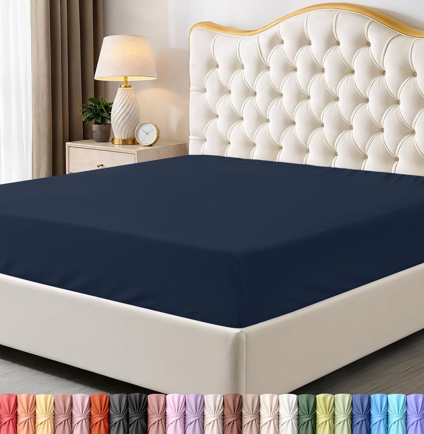 Utopia Bedding Twin Fitted Sheet - Soft Microfiber - Deep Pocket, Shrinkage & Fade Resistant | Navy