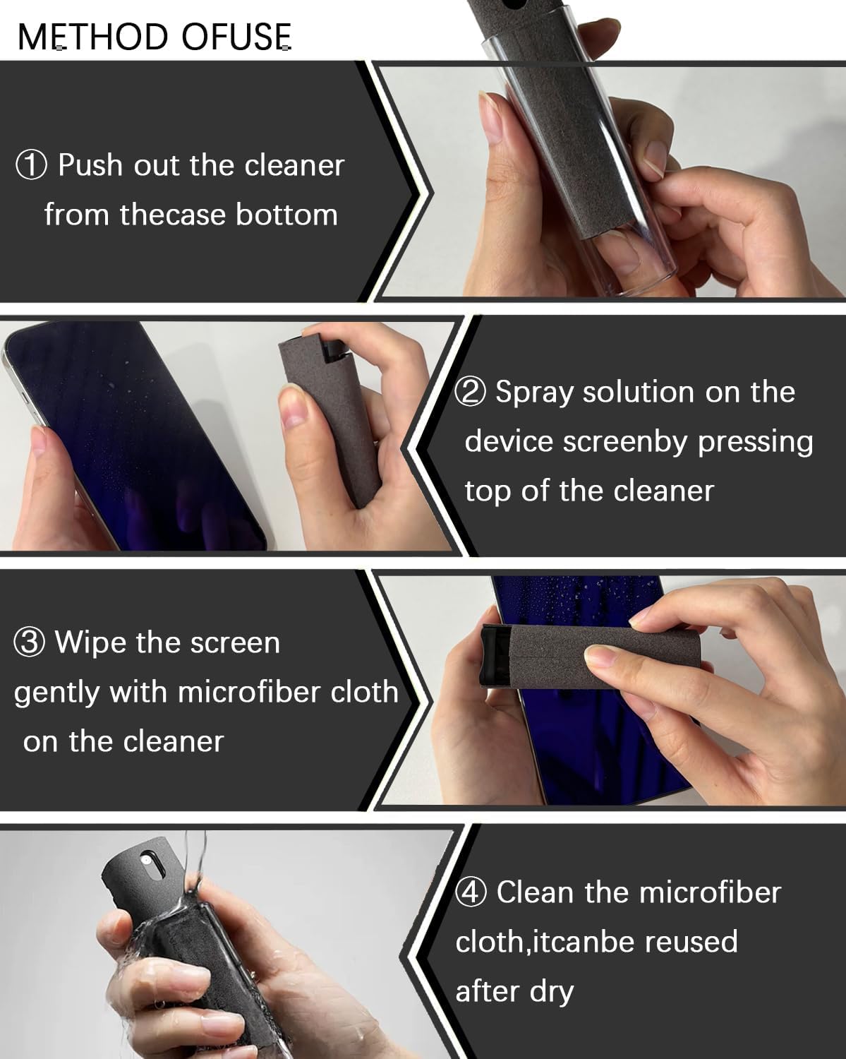 Mketnymy Screen Cleaner Spray and Wipe Touch Screen Cleaner Cleaner iPad Cleaner for iPhone Computer Laptop Tablet