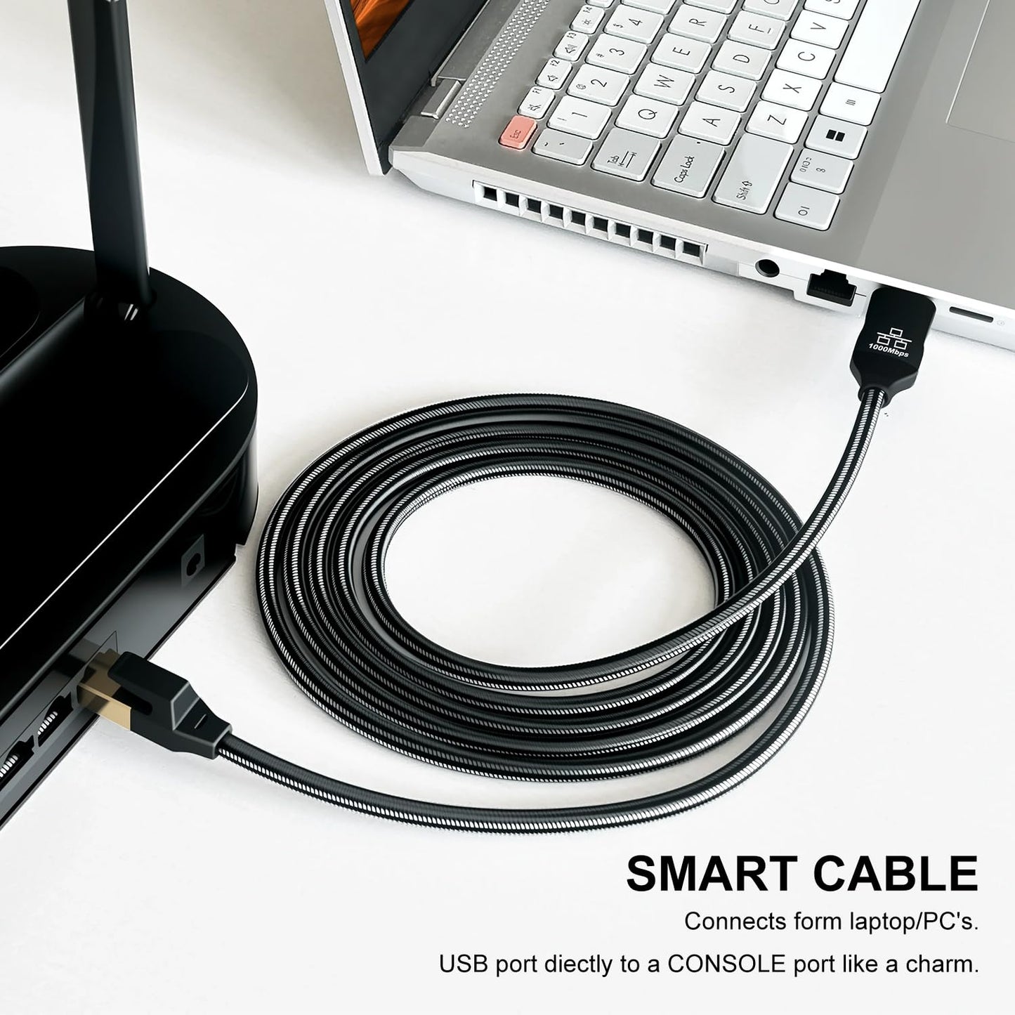 Jelly Tang 40Ft,USB 3.0 RJ45 Linux(40Ft/12M) USB to Ethernet Cable Male to Serial Adapter Directly Connected