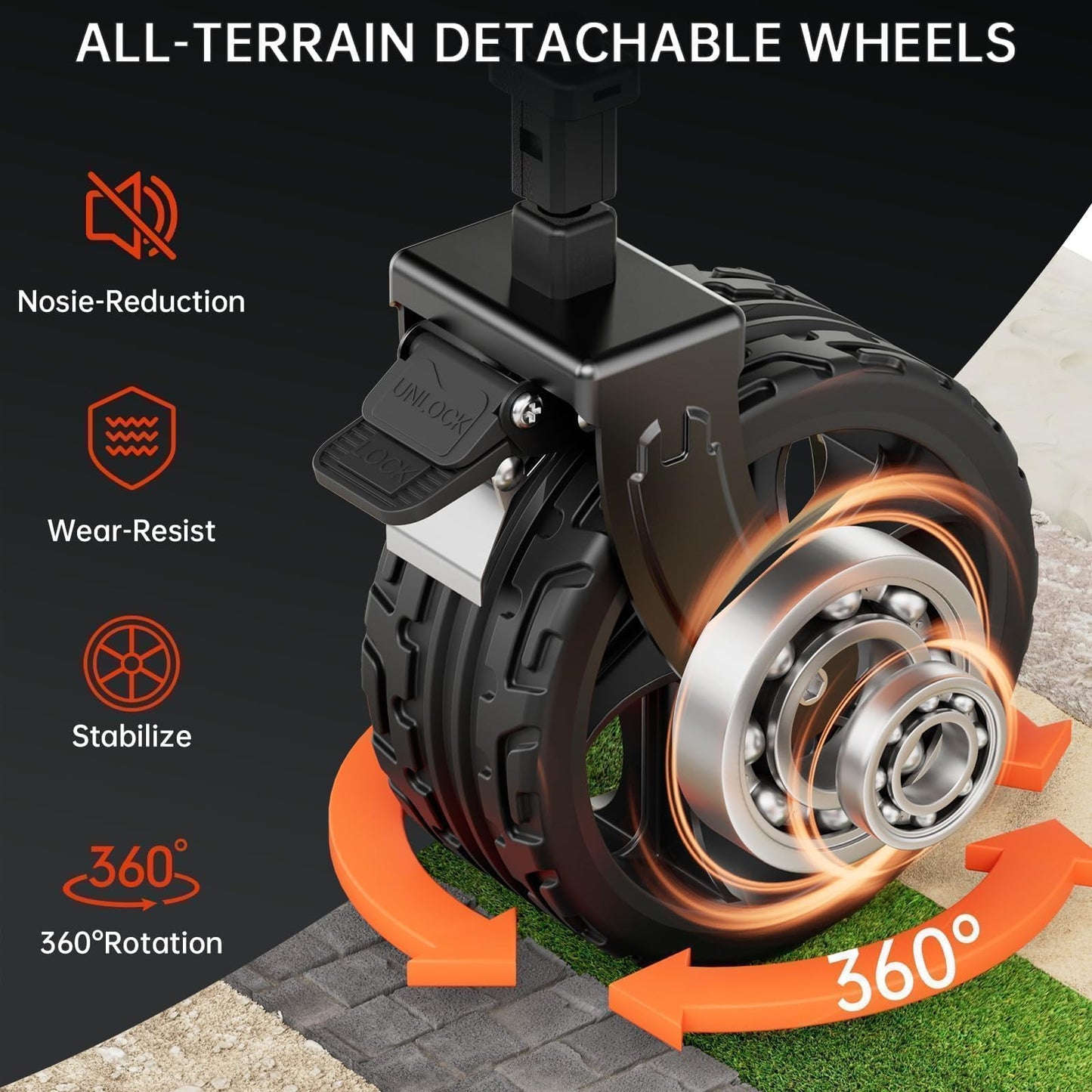DUHKOI Double Decker Collapsible Wagon with Brakes, Folding Utility Cart with Big All-Terrain Wheels, 2-Tier Wagon for Camping Gear, Sports, Groceries, Shopping, Garden & Outdoor Use