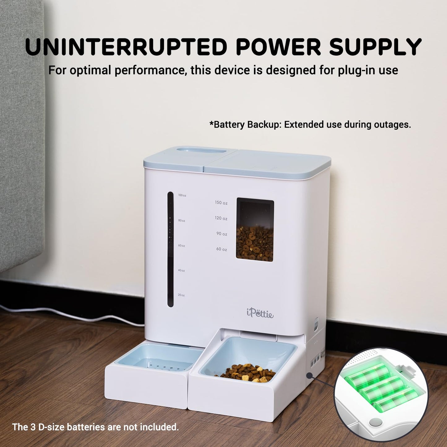 iPettie FW54 5G/2.4GHz WiFi Automatic Feeder and Waterer 2-in-1 Set for Pets, 300 oz Large Capacity for 2 Weeks, Perfect for Working Parents