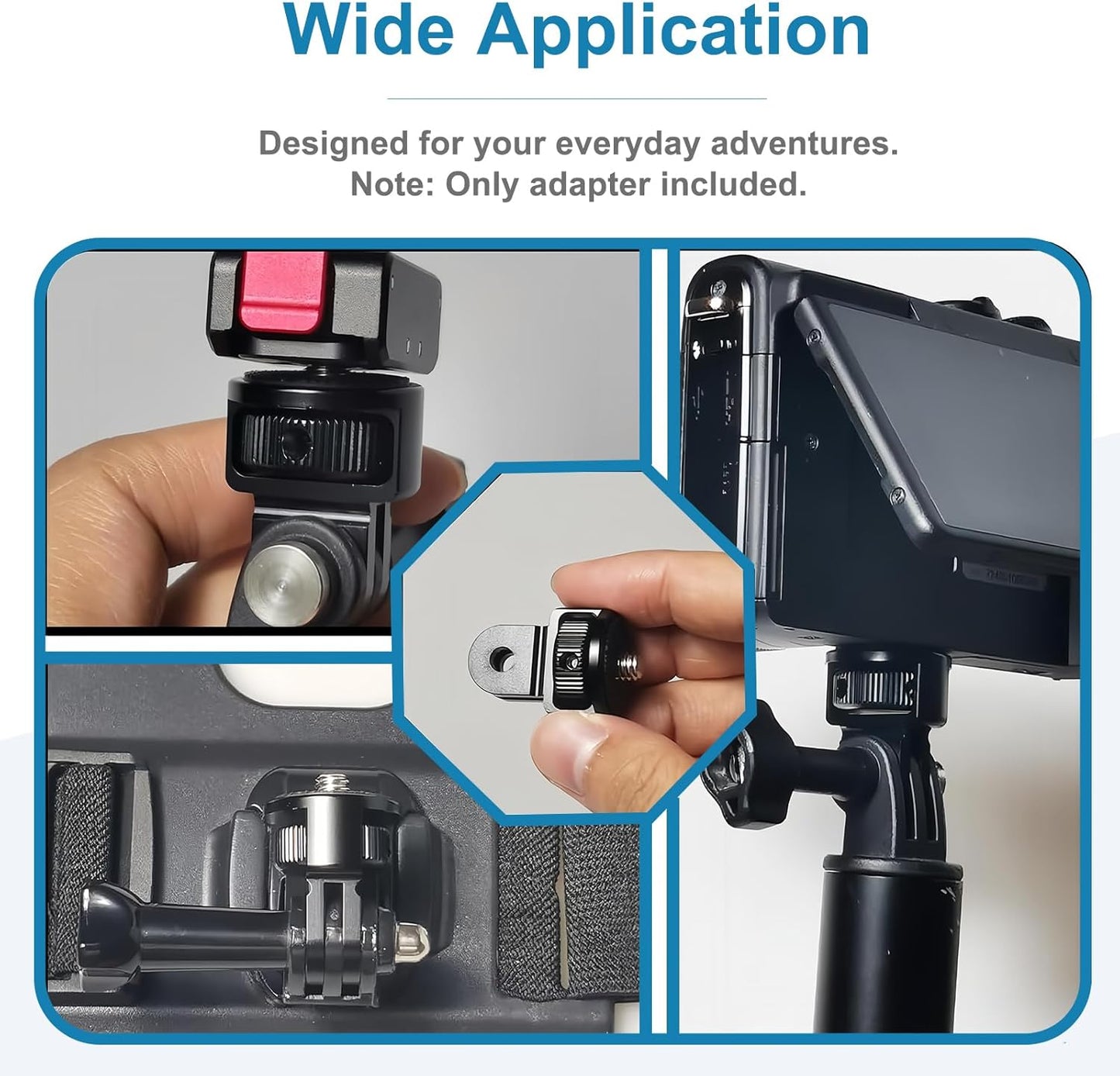 LANXIRE 1/4" 13/12, Insta360 X4/X3, 3, Laxnire Action Camera Mount Adapter with Screw, Aluminum Alloy Camera Tripod