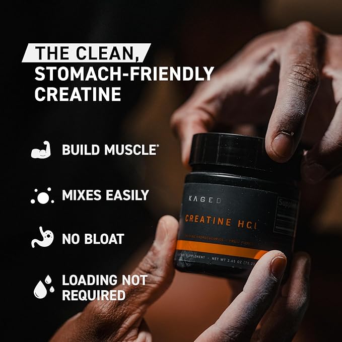 Kaged Creatine HCl Capsules | Unflavored | Muscle Building & Recovery | Patented Creatine Hydrochloride Formula | Vegan, Gluten Free, Easily Digestible | Supplements for Men & Women | 75 Servings
