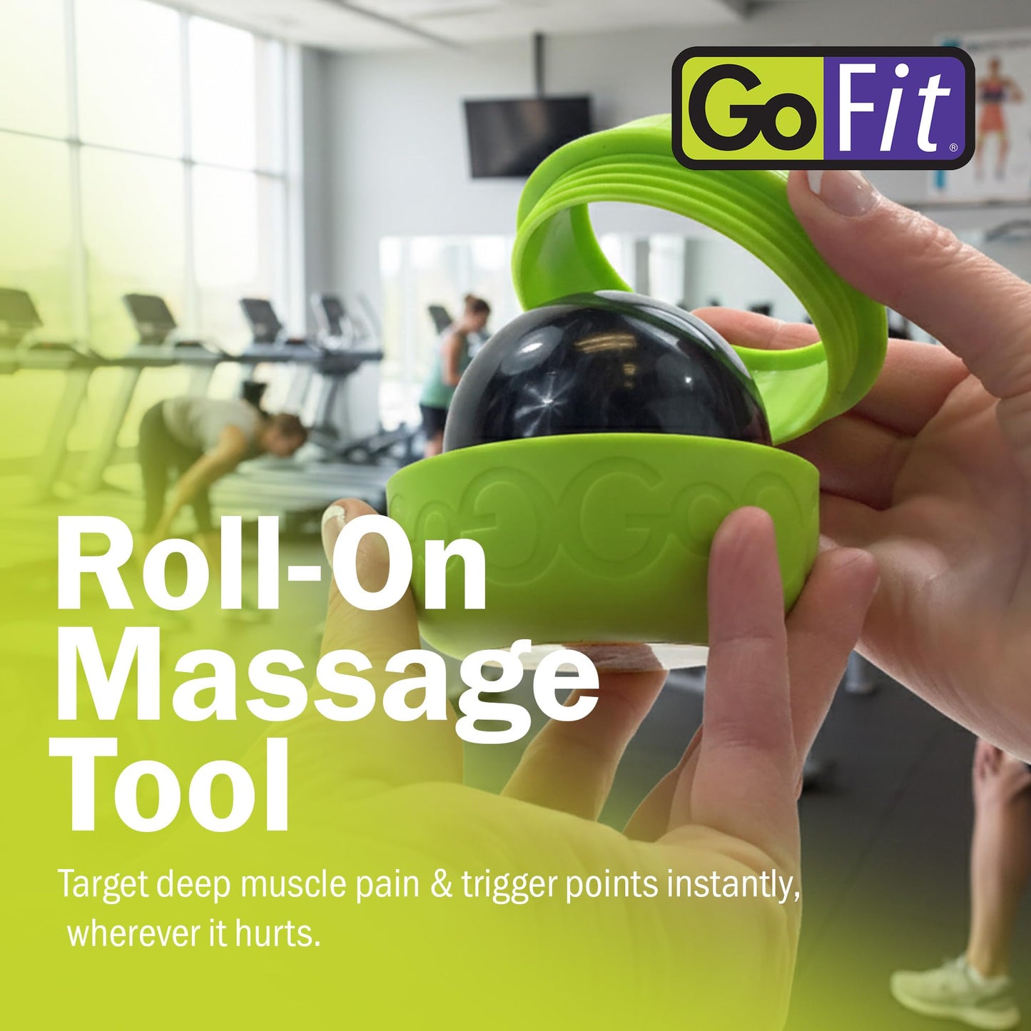 GoFit GoBall Trigger Point Massage Ball, 3.25 Inch Firm Therapy Ball for Muscle Tension Relief, Self-Massage Tool for Back, Shoulders, Legs and Glutes, Portable Deep Tissue Roller Ball
