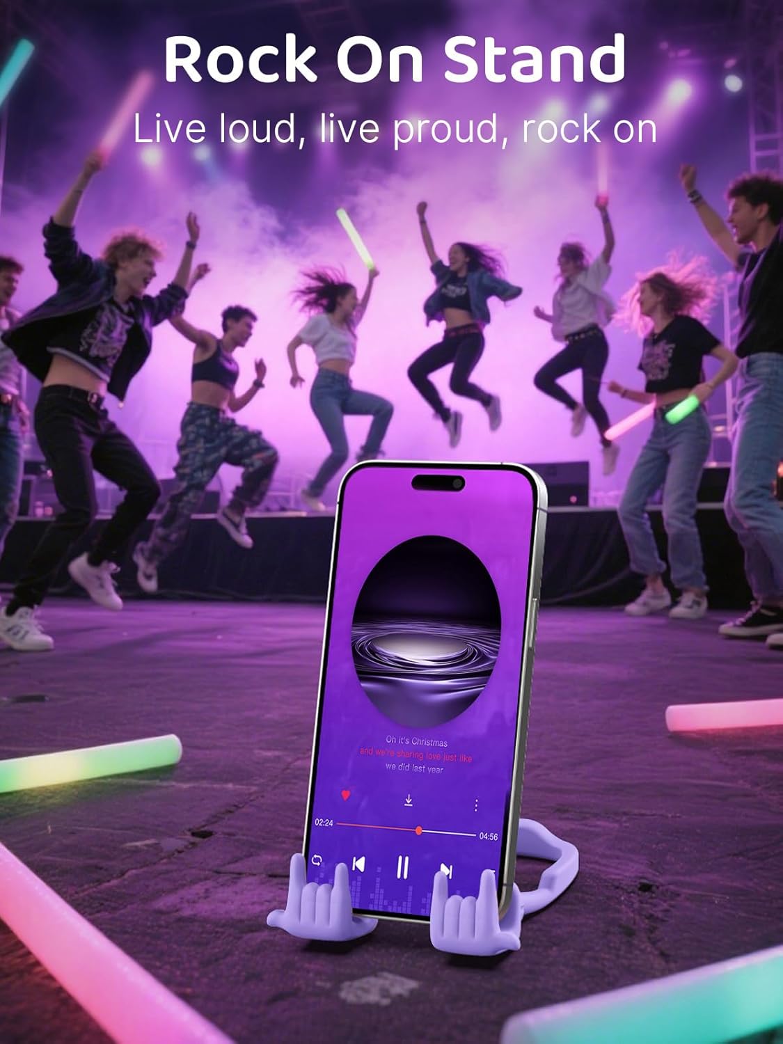 CALDEVER 2Pack Stocking Stuffers for Teen Boys Girls Gifts Cell Phone Stand Upgrade Adjustable Rock on Lazy Phone Stand