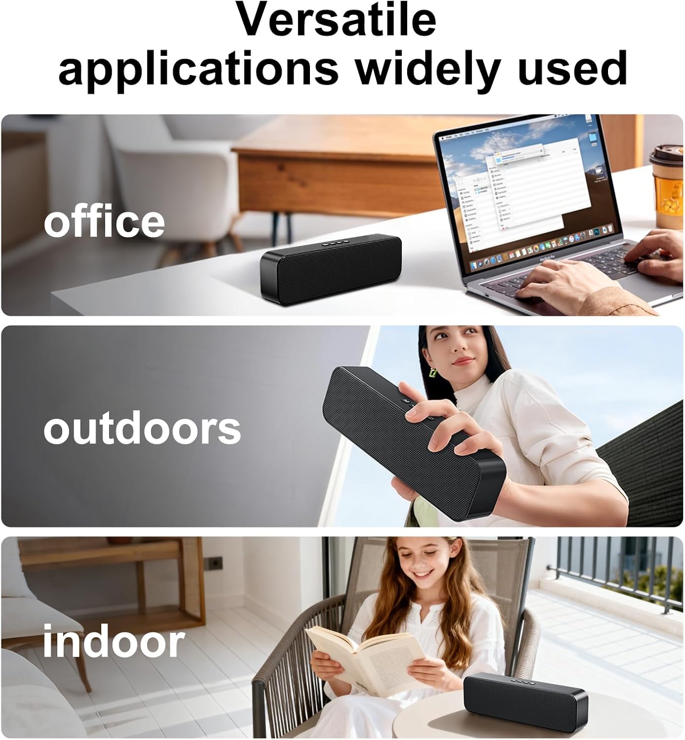 KASOHQEE Bass,3.5mm Computer Speakers for Desktop PC,Rechargeable Bluetooth Speaker,Small Computer Soundbar with Stereo
