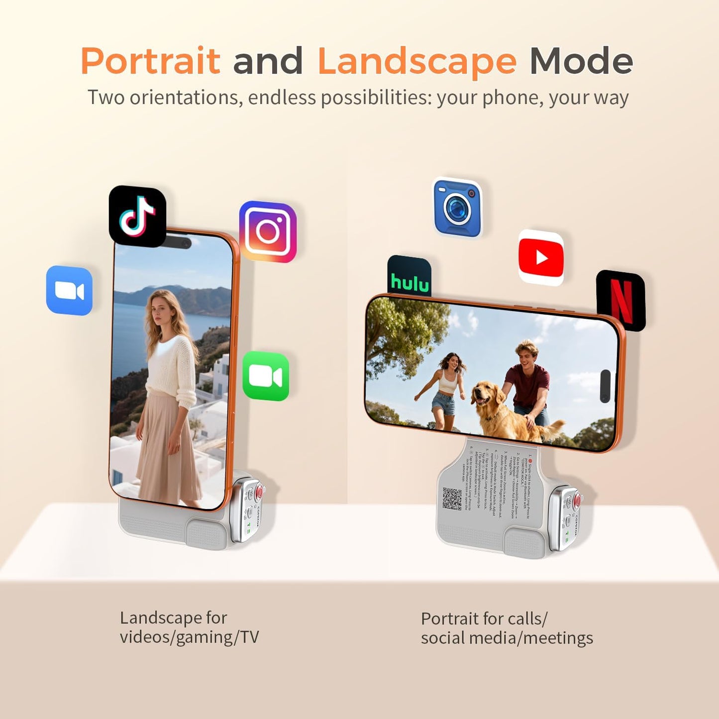 COMITOK iOS17/18/26 Phone Camera Grip MOCA ARCO for Video Recording with Thumb Rest Area Design for iPhone Pro Max