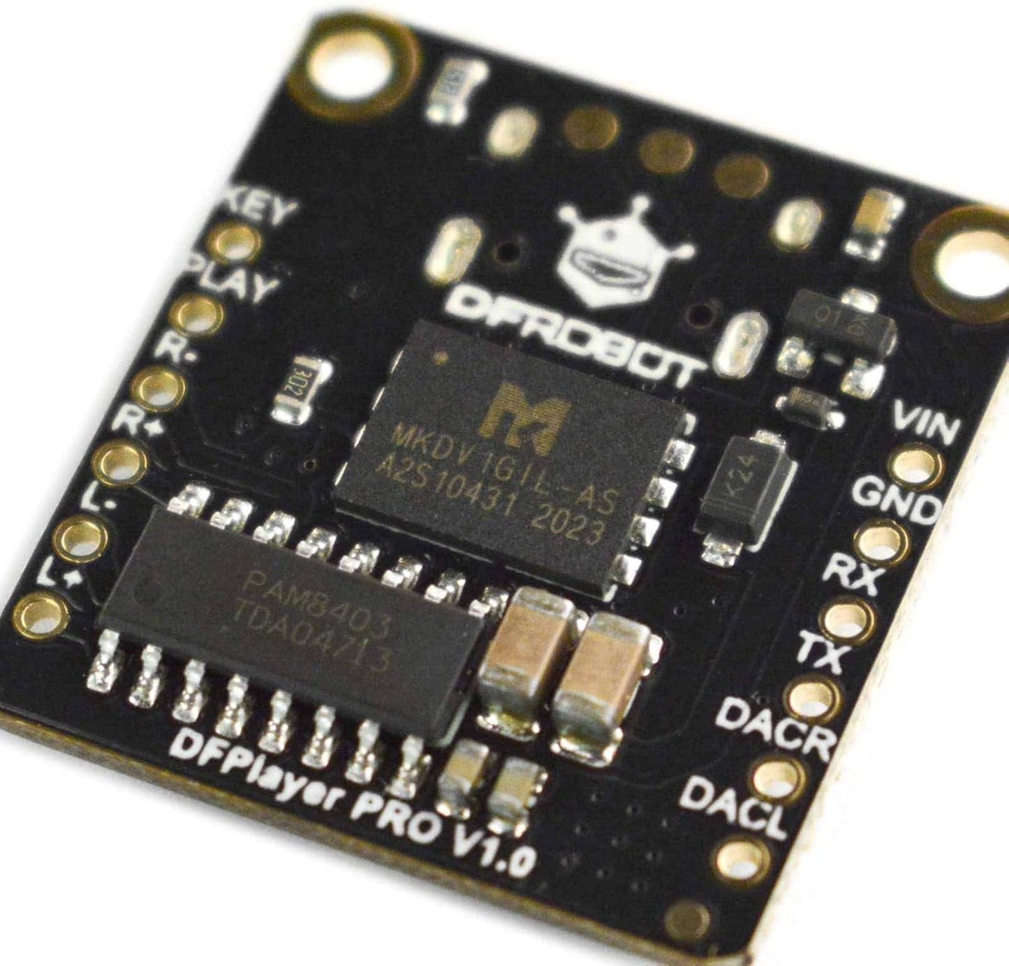DFROBOT MP3 [128MB 24-bit ESP32, DFPlayer Pro Module Onboard Memory] - No TF Card Required, Type-C U-Disk Mode