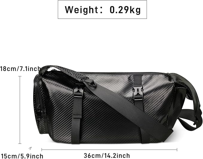Small Sports Bag Waterproof Ultra-Light Gym Duffle for Men & Women Compact Mini Crossbody Bags, Perfect for Running, Travel & Fitness (black-woven pattern)