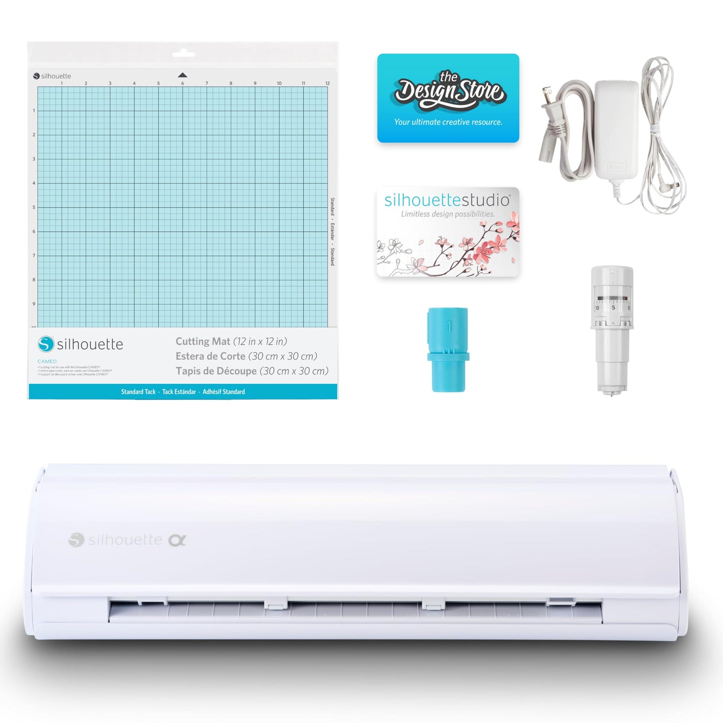 Silhouette America Cameo 5 Alpha (α) - Smart Cutting Machine for Print & Cut - Quiet Operation with AutoBlade, Studio Software, Cutting Mat- Vinyl, Paper & Fabric Compatible - Classic White