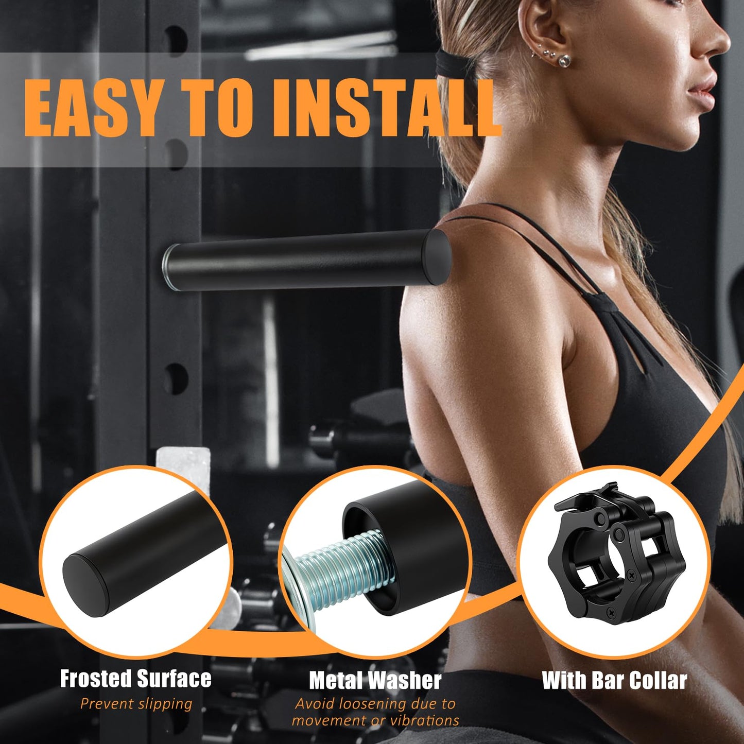CAELUM Weight Plate Holder Power Rack Attachment, for 2 Inch Olympic Plate Storage, Squat Rack Holder Fits 2x2, 2x3, 3x3 Power Cages with 5/8" Holes 2 Pack