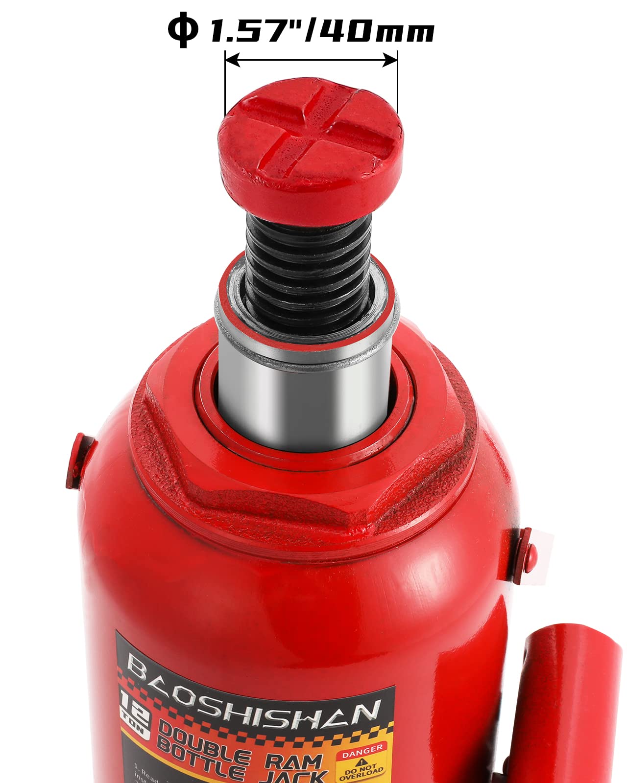 BAOSHISHAN Double Ram Bottle Jack Portable Hydraulic Bottle Jack (12 Ton Without Case)