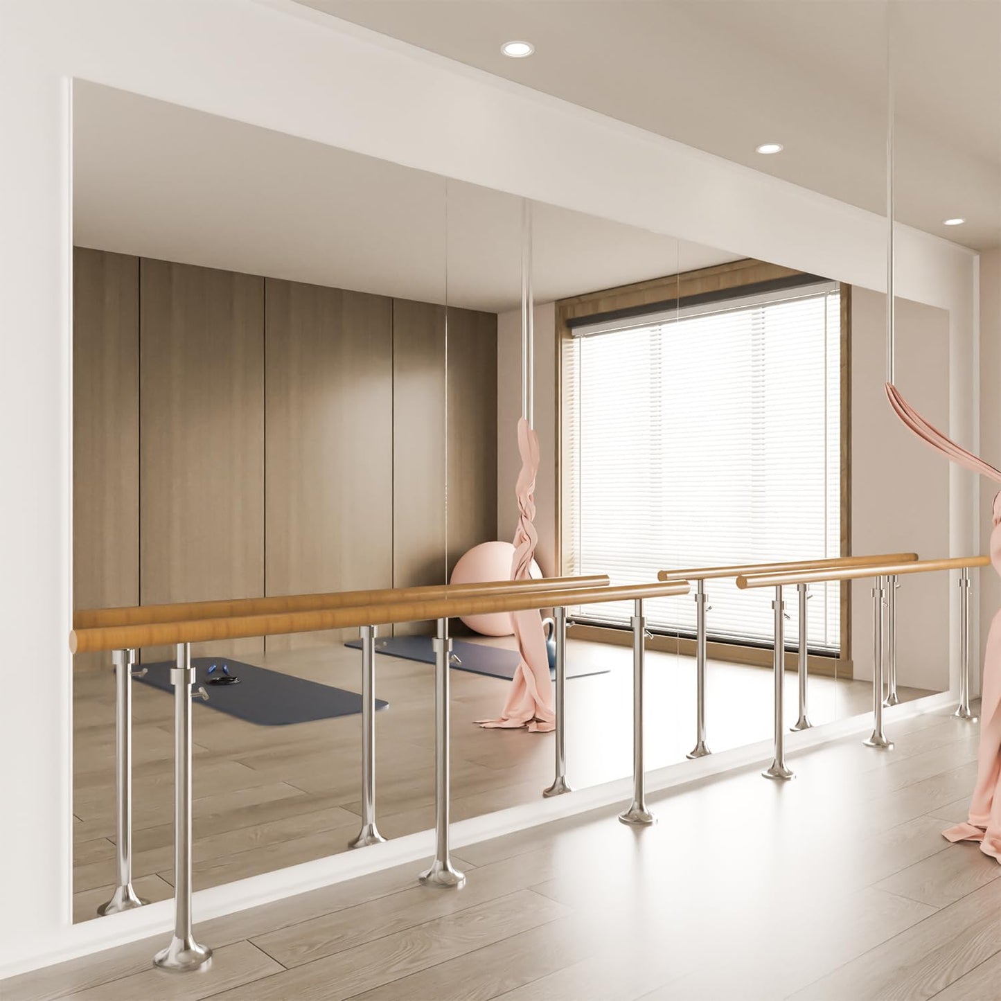 brisafe 71" x 80" (2pcs 71" x 40") Full-Length Wall Mirror – Ultra-Light, Shatterproof Nano Material, Easy Install – Gym, Dance Studio, Home & Yoga – 10 lbs/pc, Cuts Commercial Insurance Costs 60%