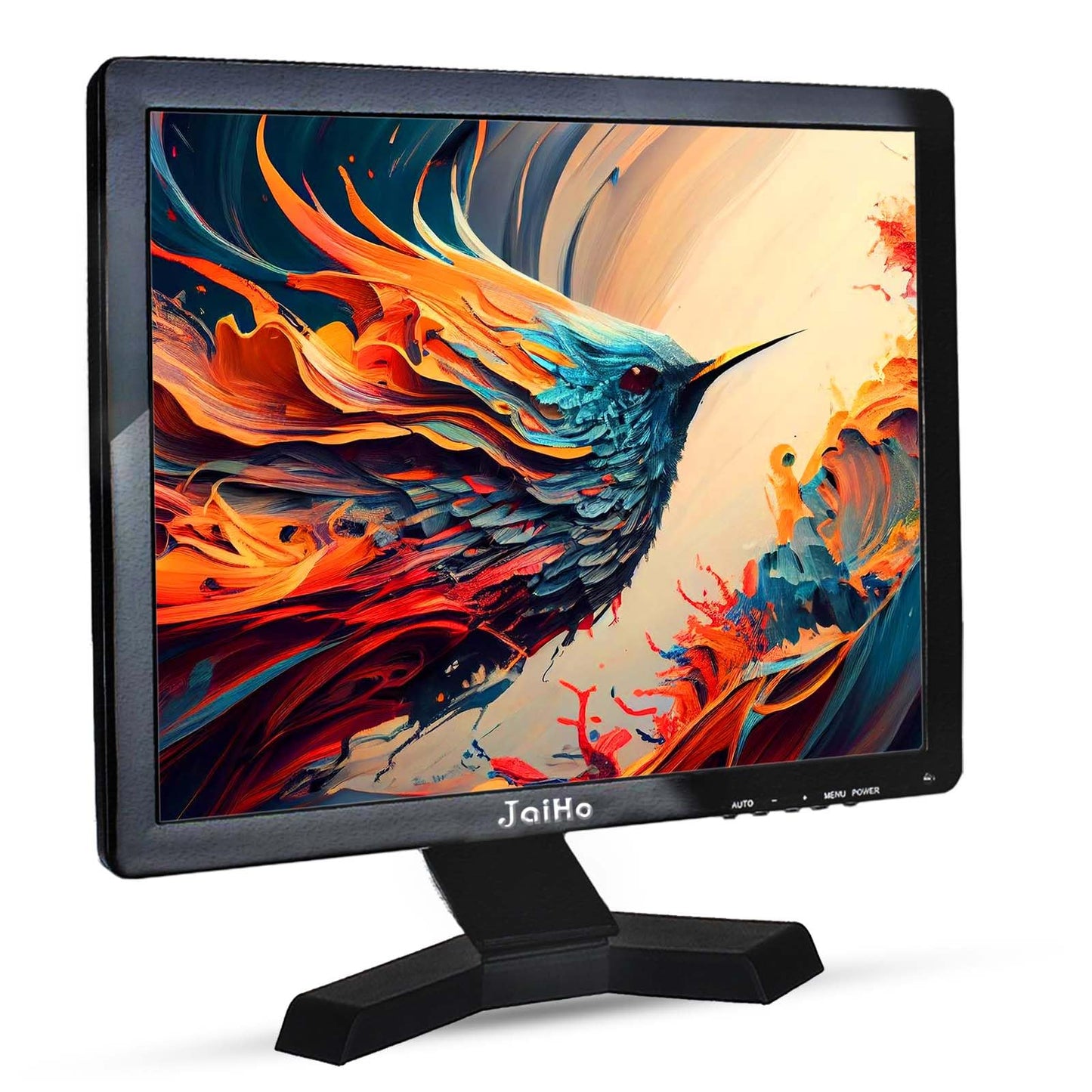 JaiHo 17-Inch 4:3 Security Monitor, 1280x1024 No Image Stretching CCTV Screen with Metal Housing, BNC HDMI VGA AV USB Input, Industrial Display with Built-in Speakers Remote Control & VESA Mount