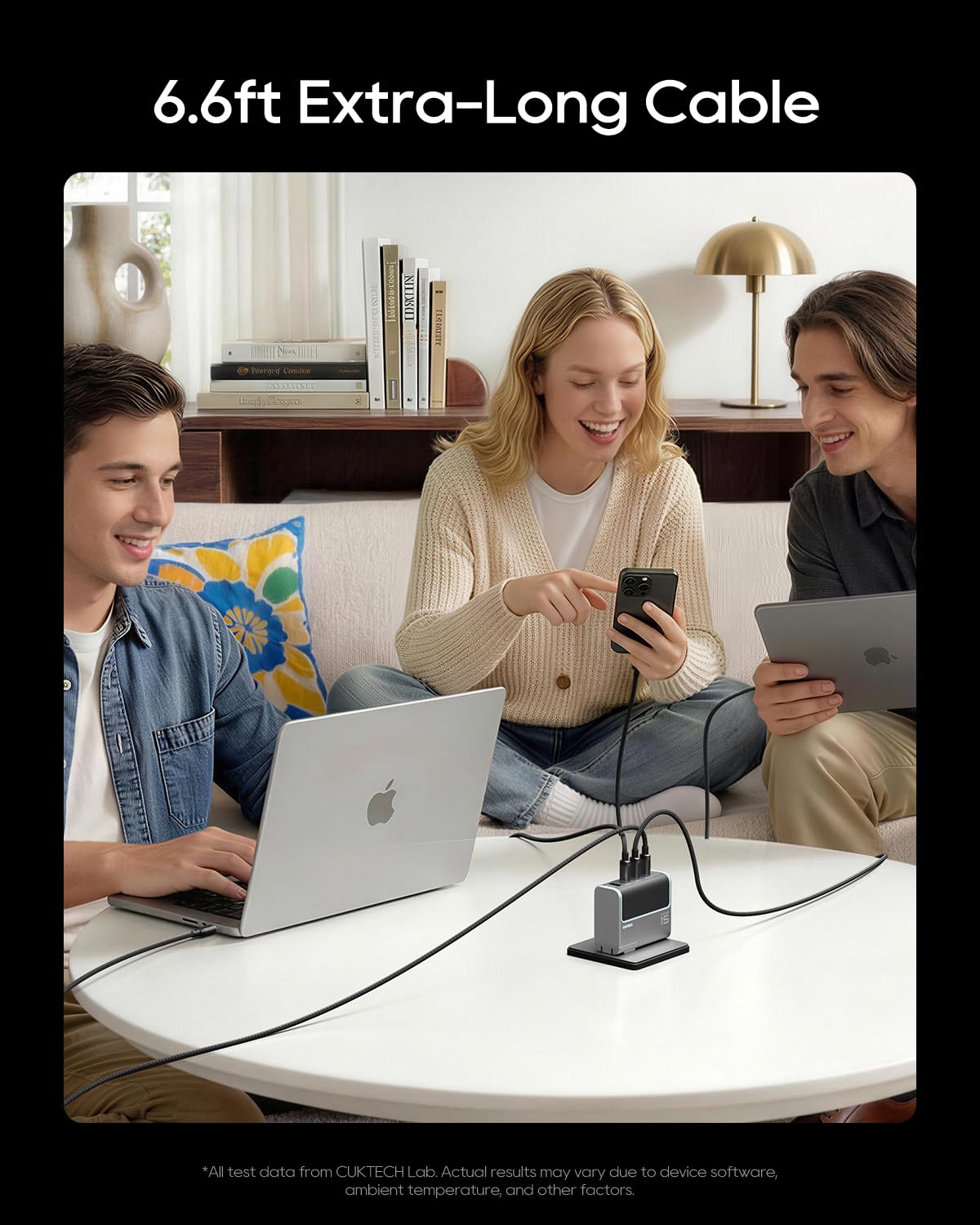 240W Display(1 Pack, 6.6ft), 6A 3.1 17/16/15 CUKTECH USB C to USB C Cable with OLED PD Fast Charging USB-C Cord