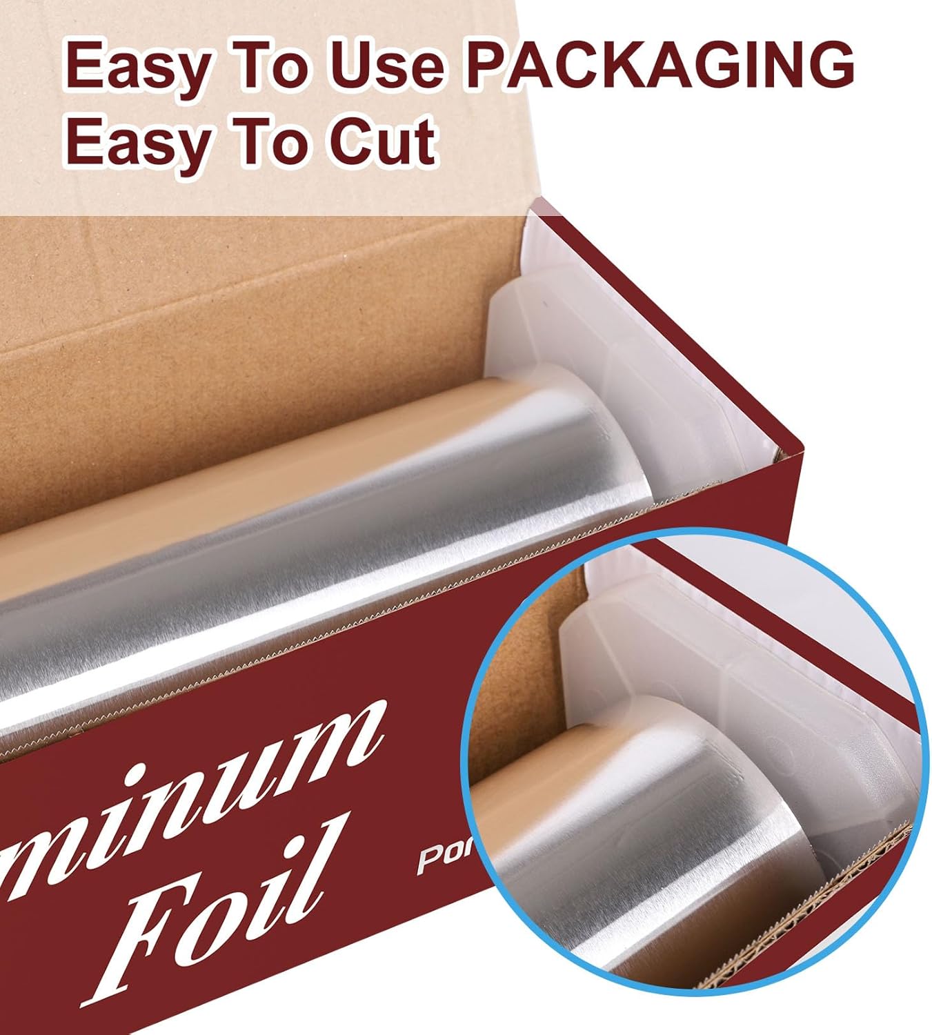 Skiennix Heavy Duty Aluminum Foil Roll - Food Safe 18 Inches x 500 FT for Cooking & Baking