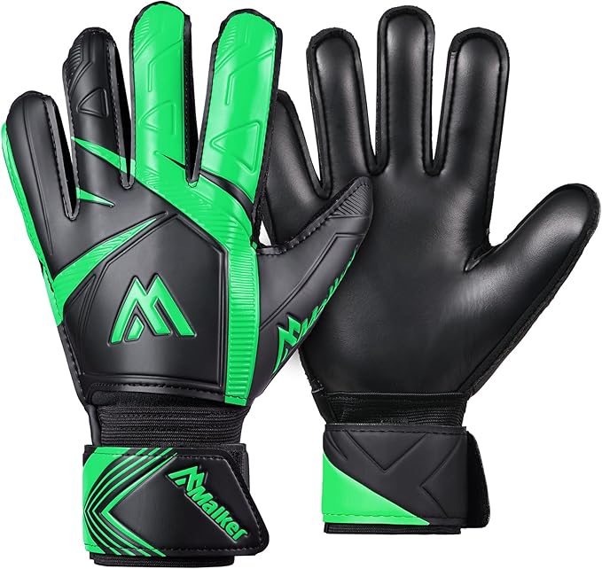 Malker Goalkeeper Gloves Soccer Goalie Gloves with Strong Grips Palms Anti-Slip Latex Breathable Football Gloves for Kids Youth Adult