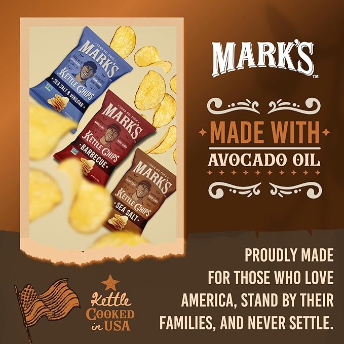 MARK’S Kettle Cooked Avocado Oil Potato Chips, Variety Pack – Seed Oil & GMO Free | 3-Flavor Variety Pack, 5 oz (Pack of 3) | Gluten Free, Non-GMO Chips for Clean & Healthy Snacking