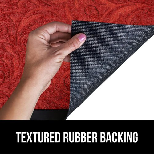 GORILLA GRIP 100% Waterproof Doormat - All-Season WeatherMAX, Stain & Fade Resistant, 35x23, Red Vintage Wine