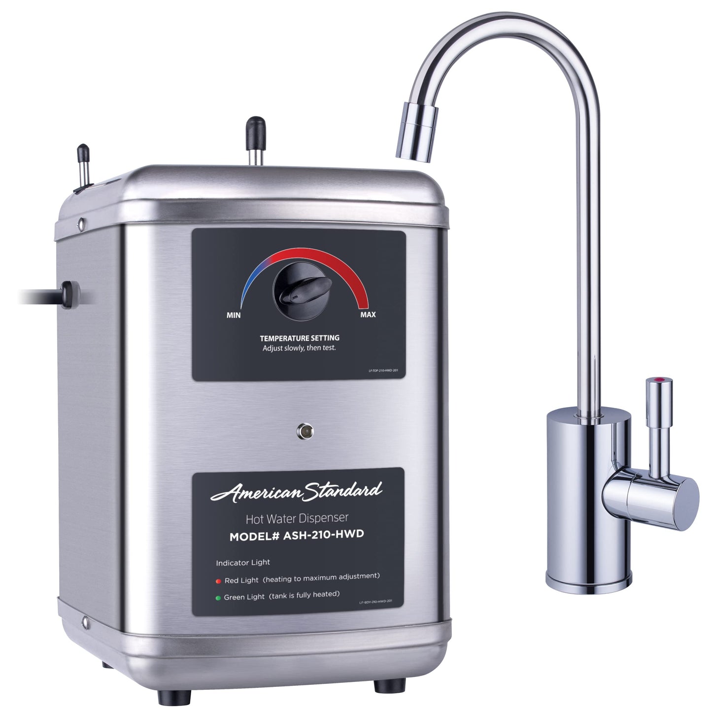 American Standard ASH-210 Hot Water Dispenser, Includes Polished Chrome Single Handle Faucet 1300 Watts, 110v