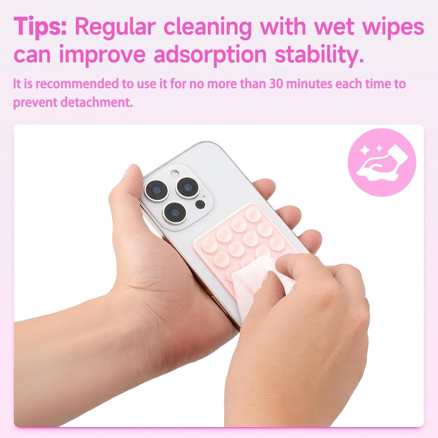 2 Pack Yojaro Silicone Suction Phone Case Mount, Silicon Adhesive Smartphones Stand Sticky, Non Slip Suction Cup