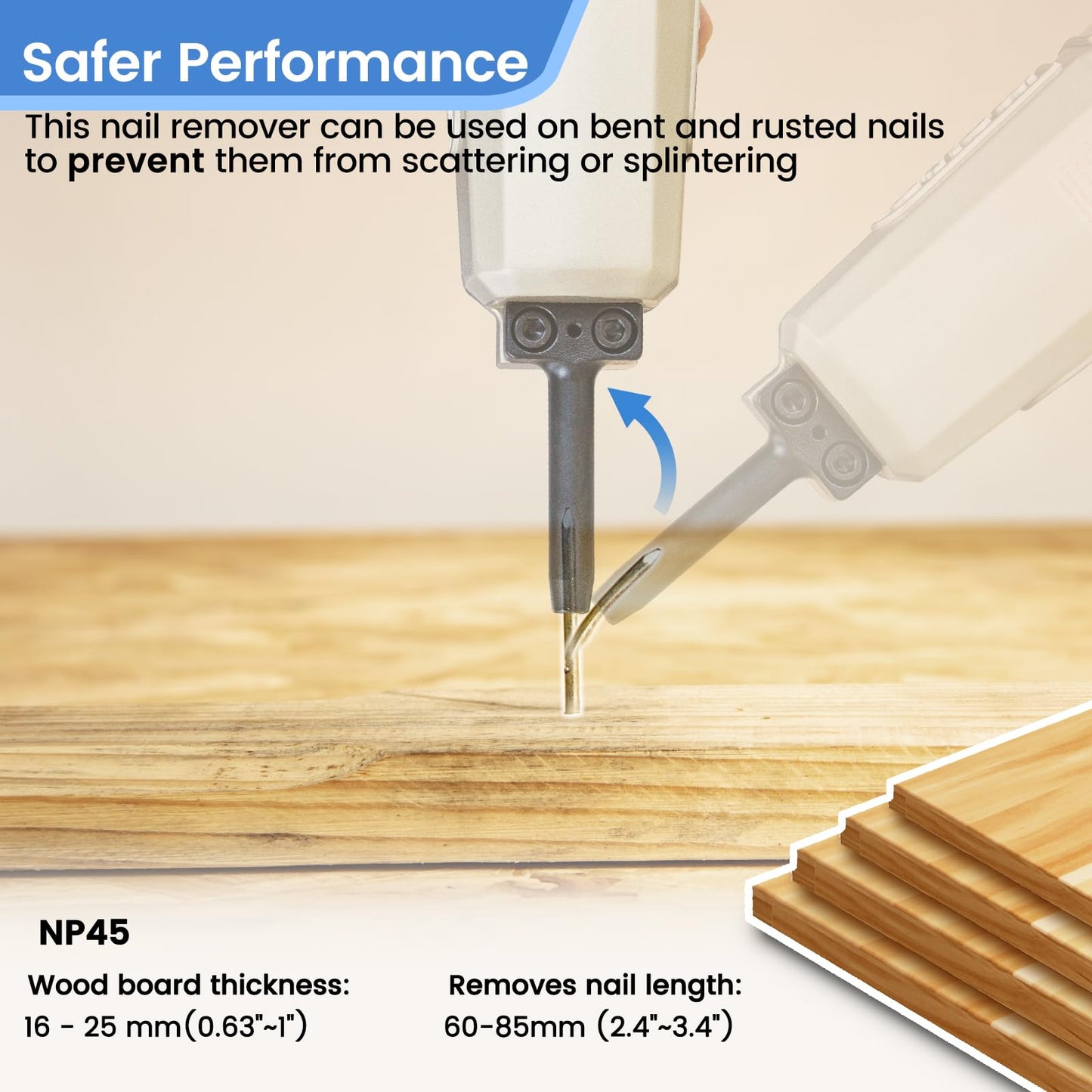 meite NP45 Pneumatic Nail Remover with 3 Inch x .120 Inch Framing Nails, Professional Heavy Duty Air Punch Nailer Denailer Gun and Electro-Galvanized Offset Round Head Framing Nails, 2,000PCS