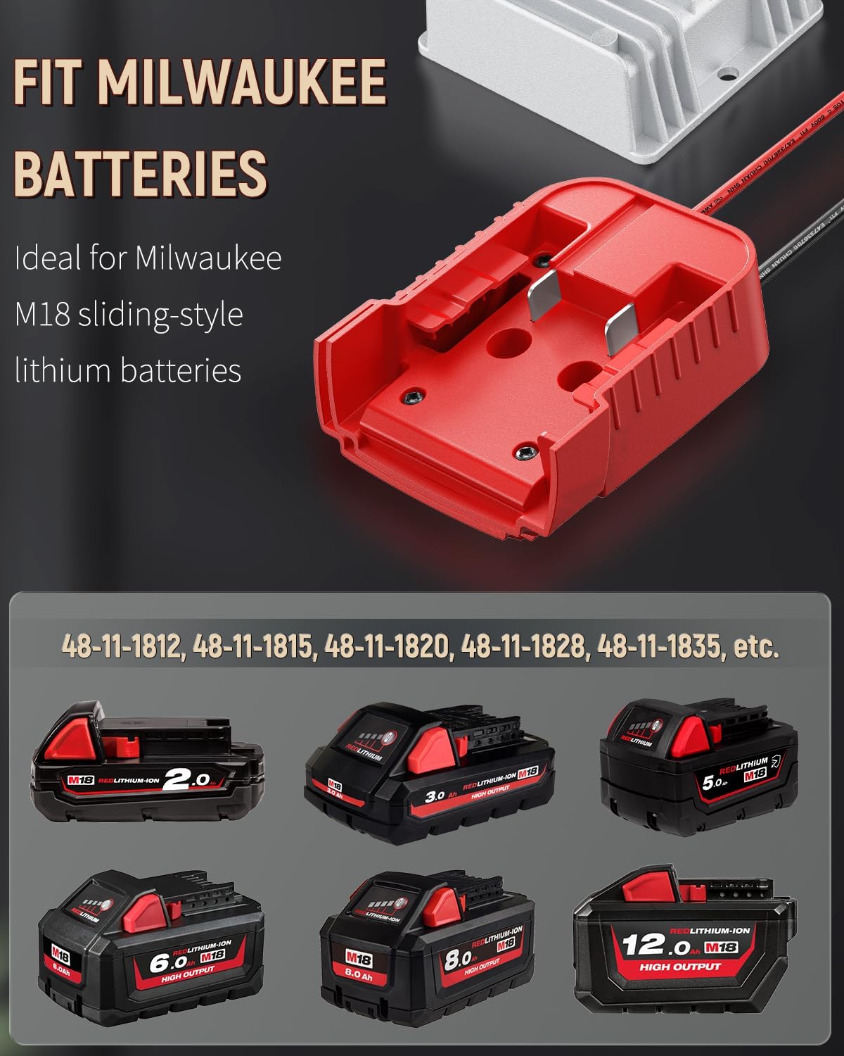 Vibit 18 12 M18 180 V to V Step-Down Converter for Milwaukee Battery, DC Power Adapter, Voltage Reducer Transformer W