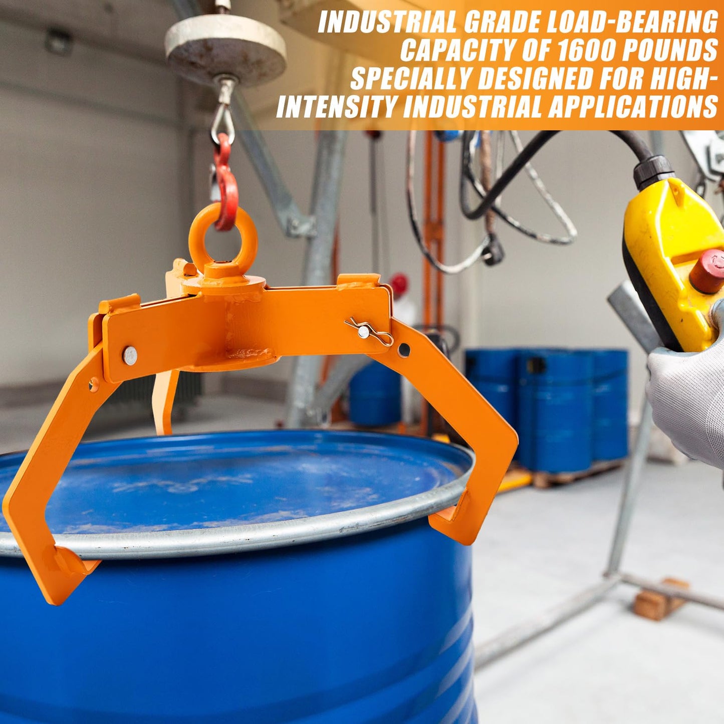 Otoolling 1pcs Open & Closed Head Drum Lifter 1600 lb Capacity, Lifter for 30-55 Gallon Barrel Steel Plastic Drums