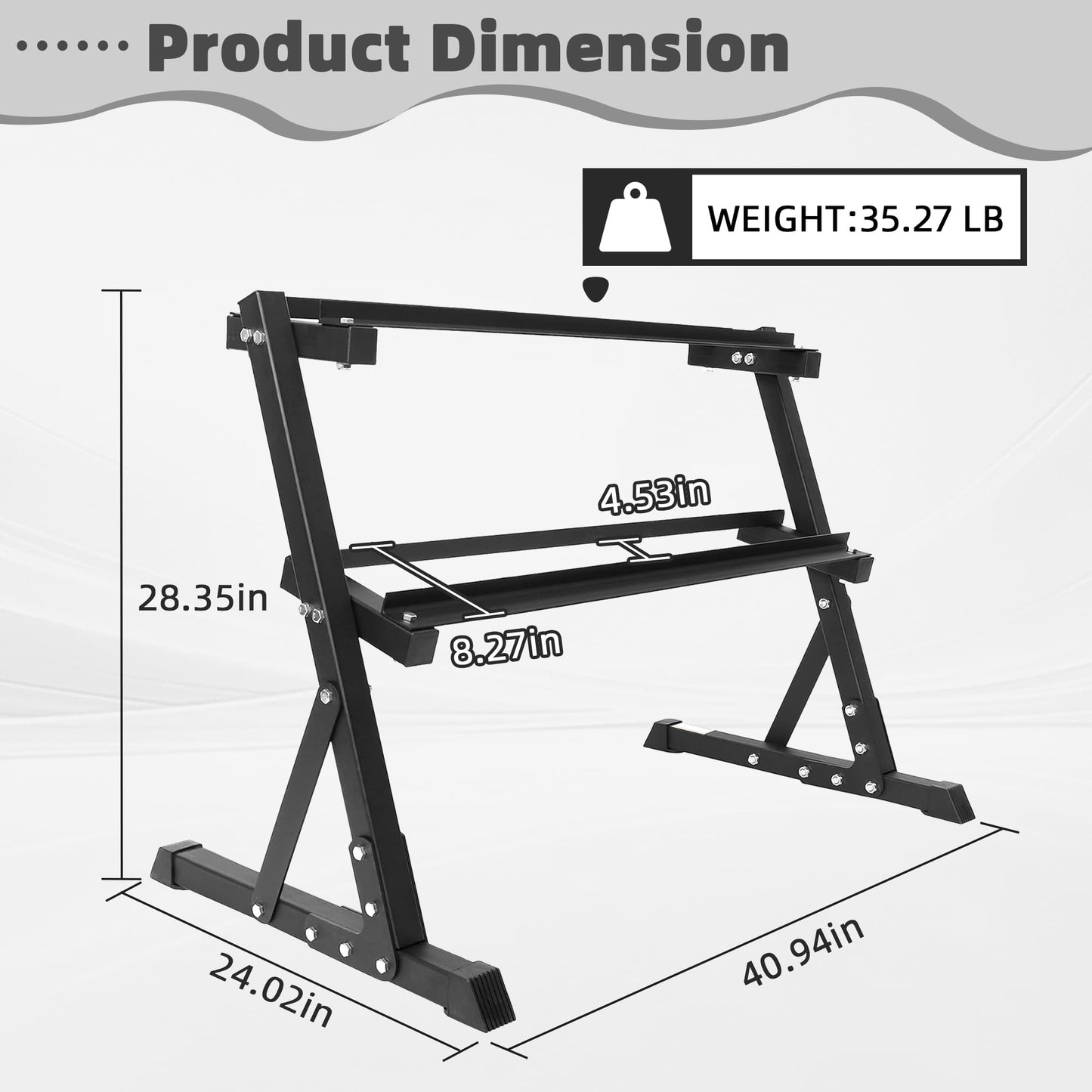 BalanceFrom Dumbbell Rack Multifunctional Weight Stand for Home Gym, 2 Tier Weight Rack