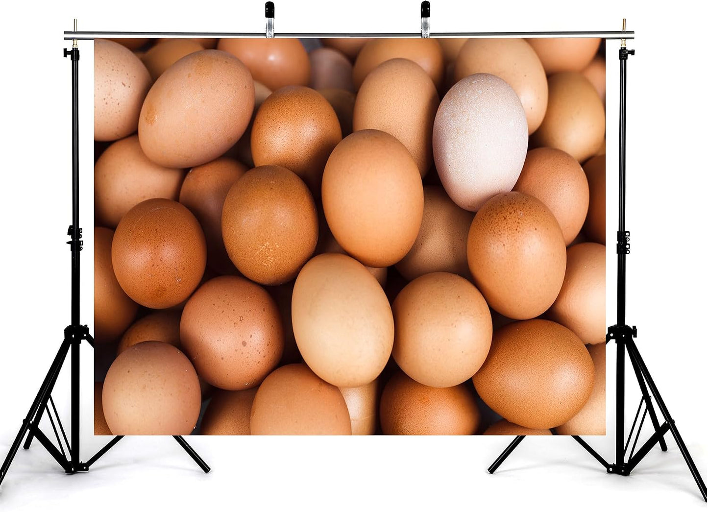 KeyWork 9x9ft Brown Egg Backdrop Farm Produce Photography Background for Party Rustic Farmhouse Themed Events