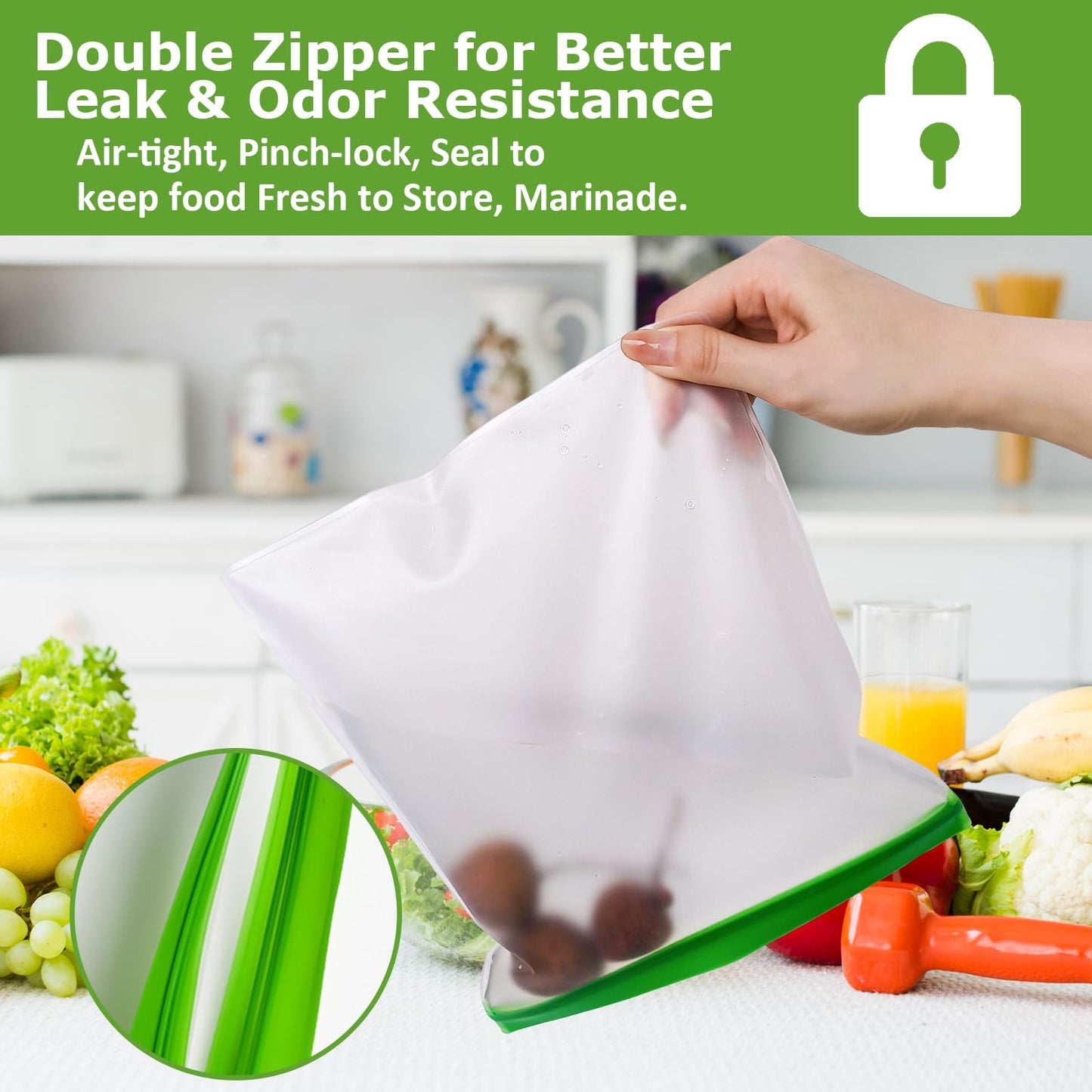TAINESS Odor Proof Storage Bags Reusable Bear Bags for Food Backpacking No-Odor Zipper Barrier Bags Fit Home Organization, Food Storage,Freezer Safe (5p-8.5x10in)