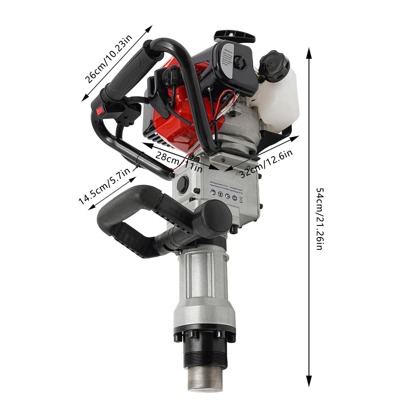 Upgrade T-Post Driver, 32.7CC 2-Stroke Gas-Powered Fence Post Driver, Heavy-Duty Petrol Pile Driver with SDS Max Drill and Conversion Head, New Model for Efficient Installation