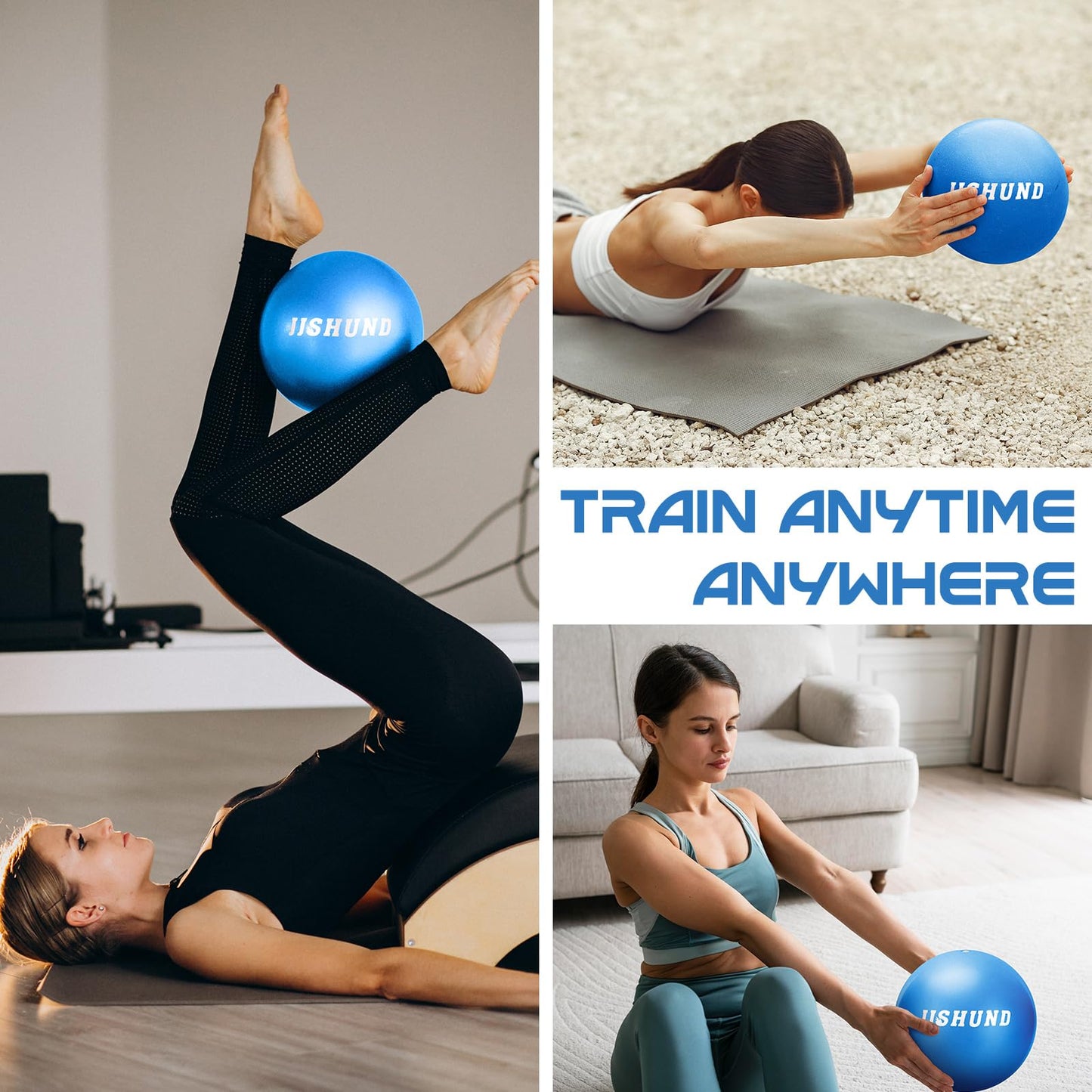 jjshund Pilates Ball, 9,8 Inch Small Exercise Mini Yoga Soft Workout Ball for Home Gym Yoga, Pilates, Core Training, Workout, Balance, Stability