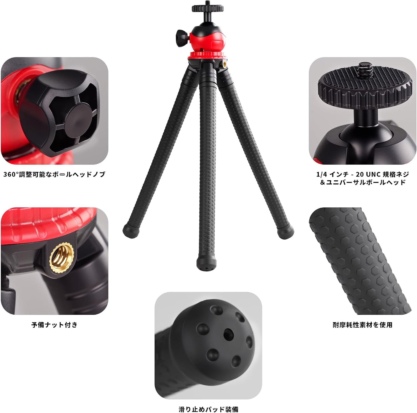 MINICOR Flexible Bendable Tripod for iPhone and Action Cameras,Mini Handheld Portable Tripod Stand for Vlogging Travel