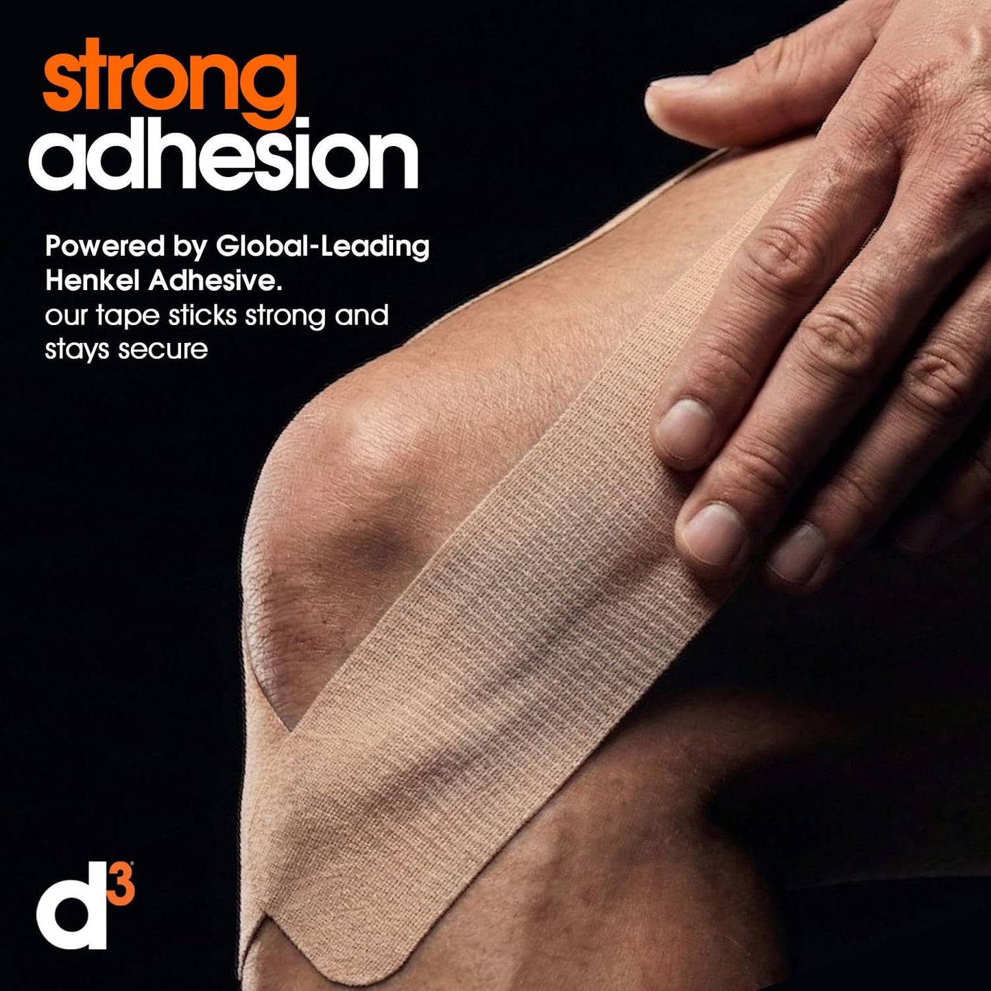 d3 K35 Kinesiology Tape Bulk Roll Black - 2in x 115ft Extra Long Uncut Physio Hypoallergenic Sports Strapping for Knee, Shoulder Back Muscle & Joint Support for Injury Recovery