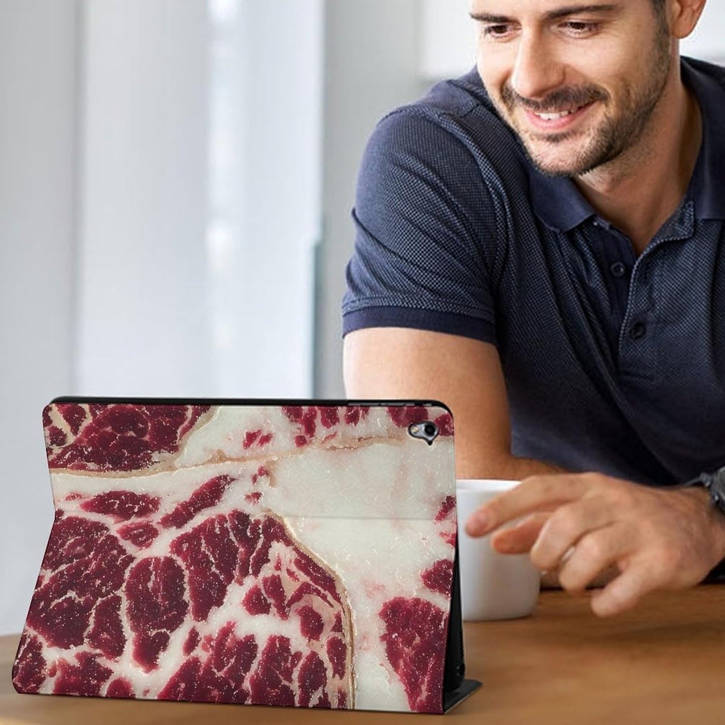 Generic Air1 2019 Beef Steak Meat Case Compatible with iPad Pro Mini Protective Cover with Stand