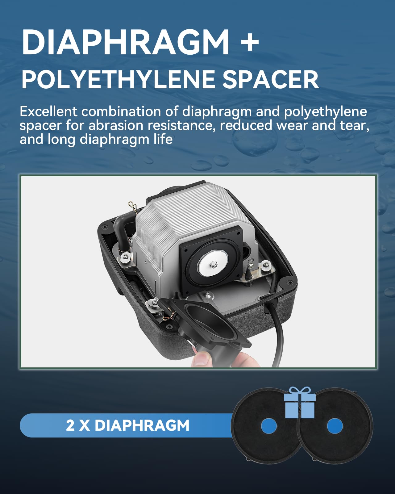 Moonshan MS-80 Septic Linear Air Pump Pond Aerator Electromagnetic Air Pump for Home Waste Water Treatment, Koi Pond, Fish