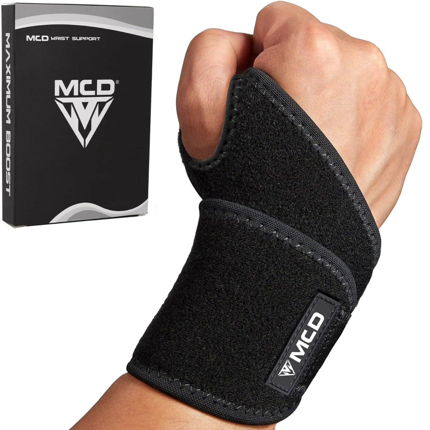 MCD Carpal Tunnel Wrist Brace Lightweight Wrist Support Brace Wrist Wraps for Pain Daily Use Wrist Band for Pain Fits Both Right Hand & Left Hand Muñequeras para Dolor de Mano Wrist Compression Brace