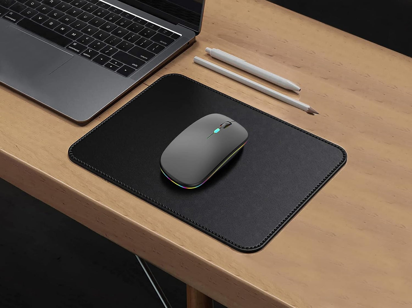WREANU Use(BT5.2 2.4G Wireless Bluetooth Mouse Rechargeable Laptop Mice with LED Lights Silent Slim and Portable USB)