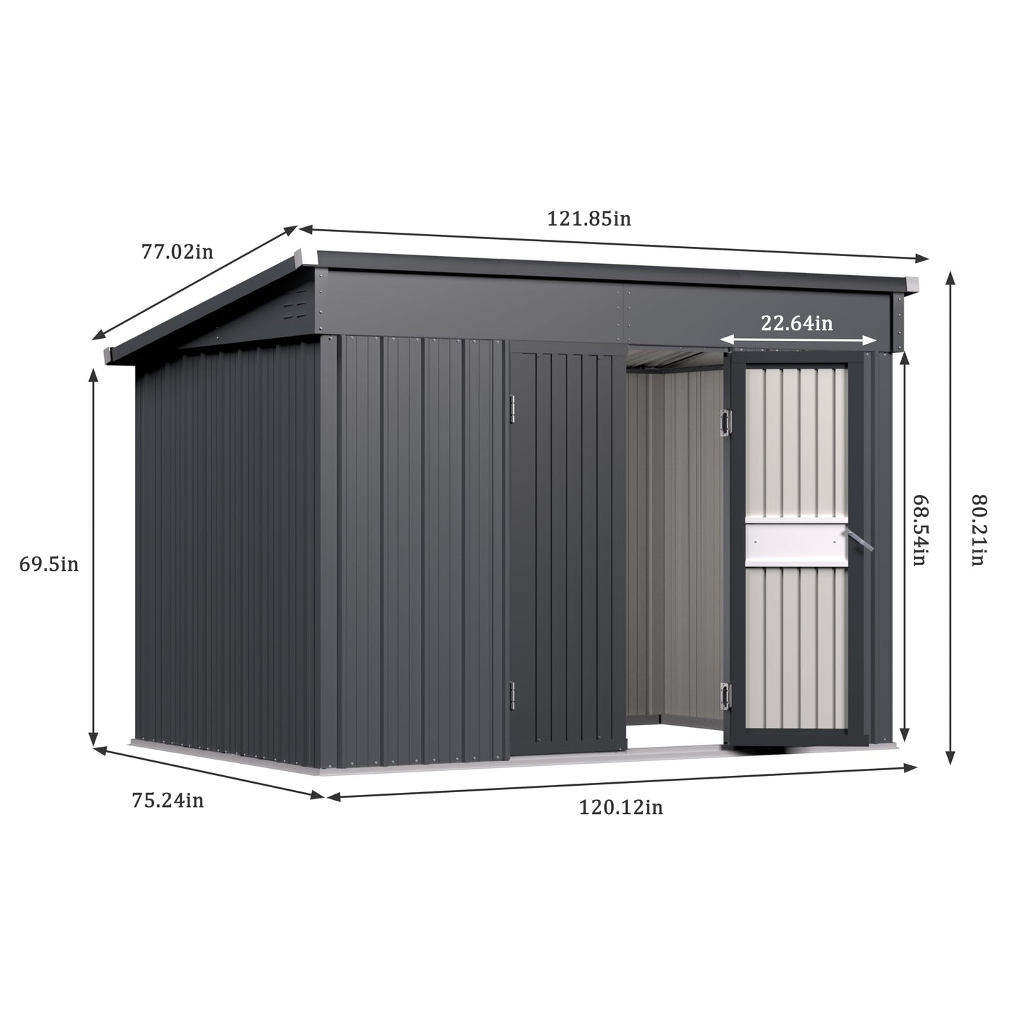 Yardenaler 6x10 FT Metal Outdoor Storage Shed, Garden Tool Shed Kit with 2 Doors & Keyed Locking, Waterproof Patio Utility Tool Shed for Backyard and Garden, Gray