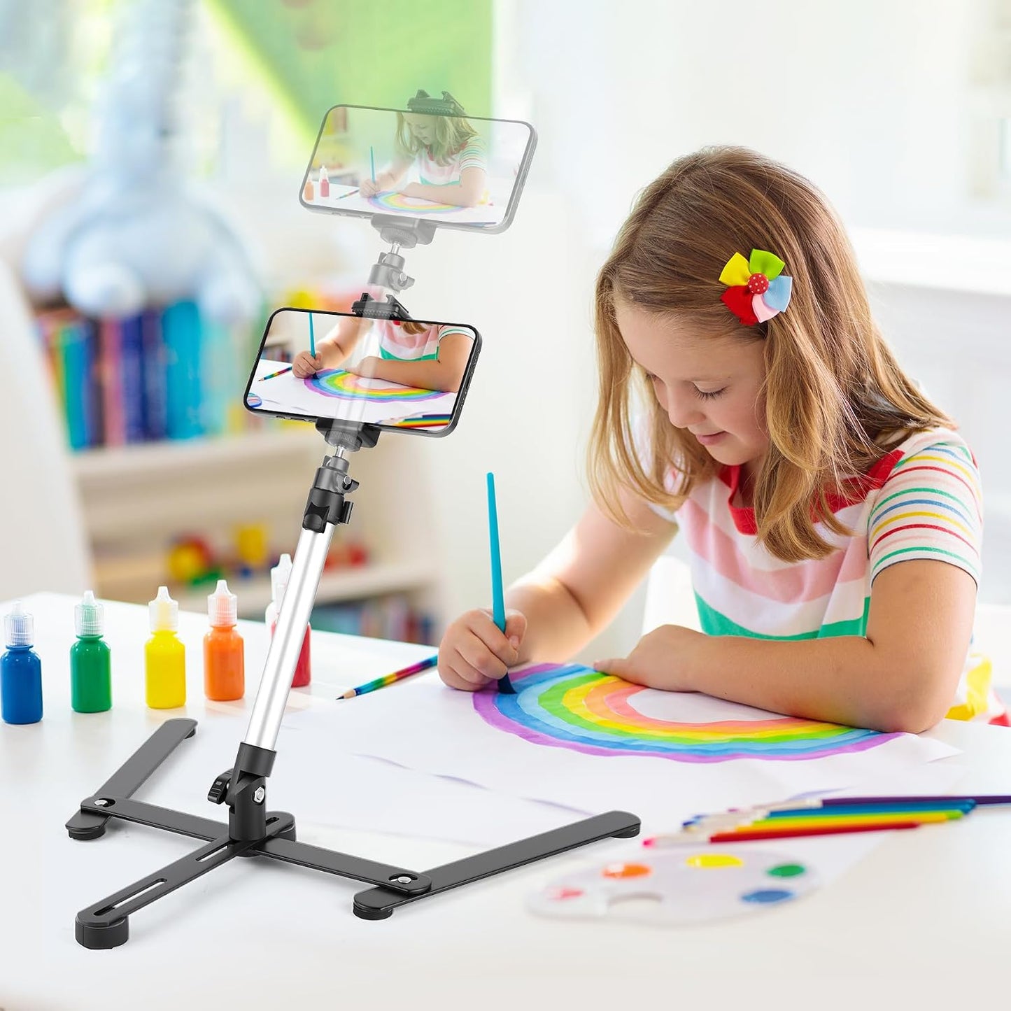 JOILCAN 360 Overhead Tripod for Mini Projector, Adjustable Overhead Phone Mount, Tabletop Tripod for Cookie Decorating