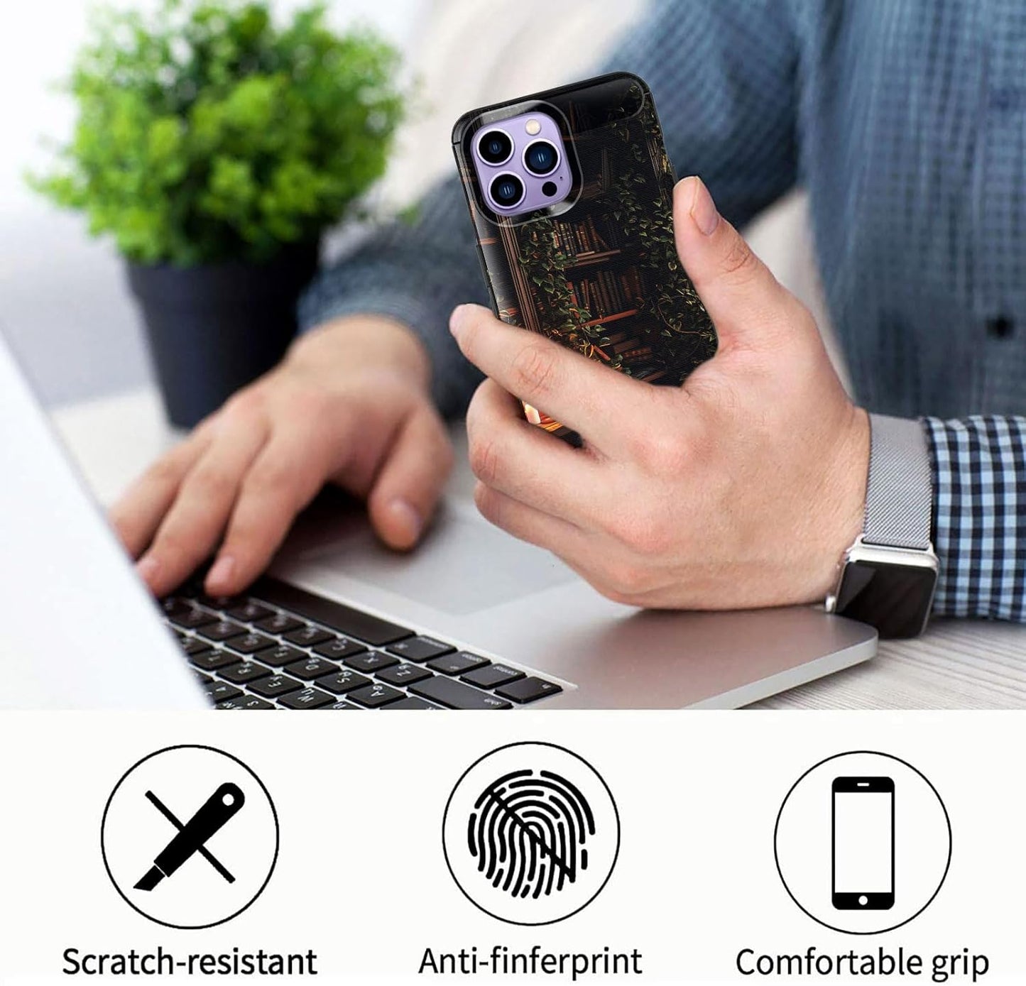 CICPLKSE 14 14 6.7" 2022,Bookshelf for iPhone Pro Max Case,Shock-Absorption Flexible Brushed TPU Bumper Cove Soft