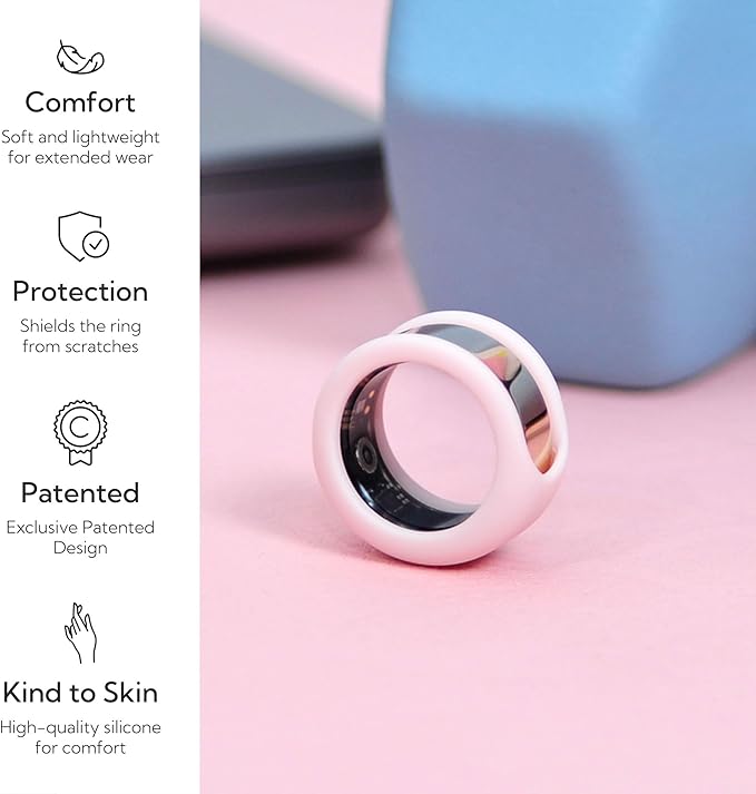 Rinfit Smart Ring Protector - Silicone Ring Enhancer for Active Lifestyle and Gym - StyleFit U.S. Design Patent - Pink, Size 6
