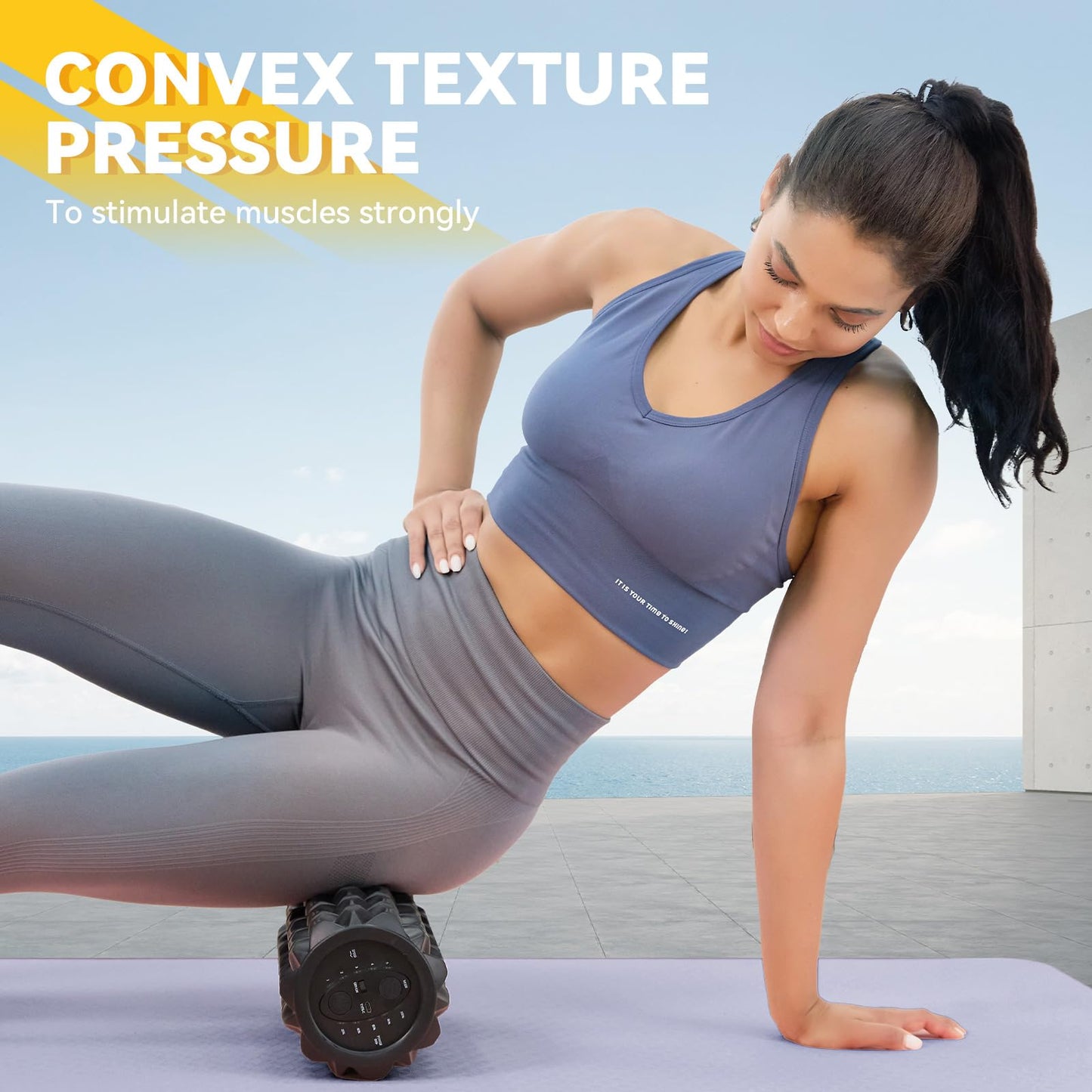 LTHTRADE Vibrating Foam Roller, High Density Massage Roller for Back Pain Relief & Muscle Recovery and Physical Therapy, 5-Speed Rechargeable Exercise Roller, 2 Modes