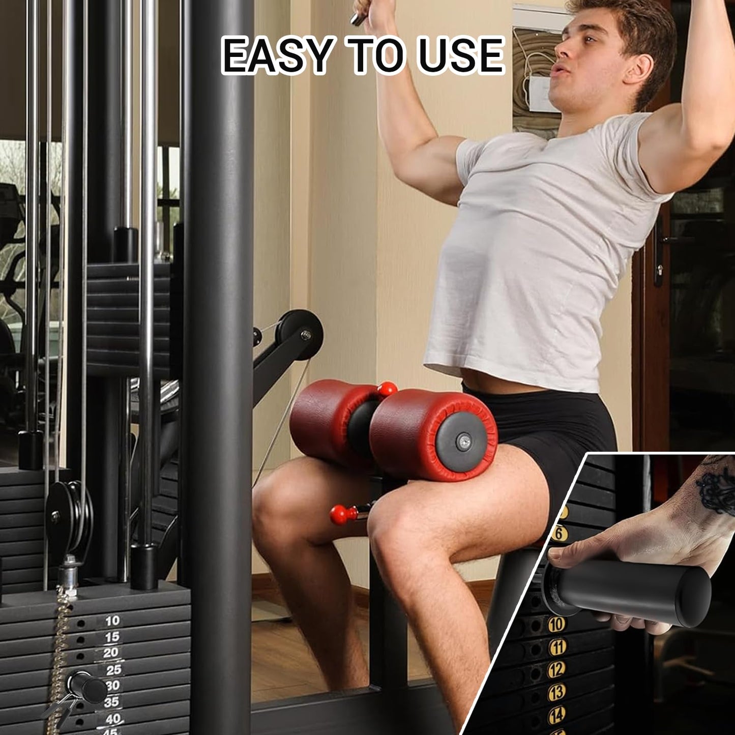 Fosegei Weight Stack Pin with Spring Clip Collar – Gym Pin for Weight Stack Machine, Weight Stack Extender Pin Strength Training Equipment for Commercial Gym and Home Gym