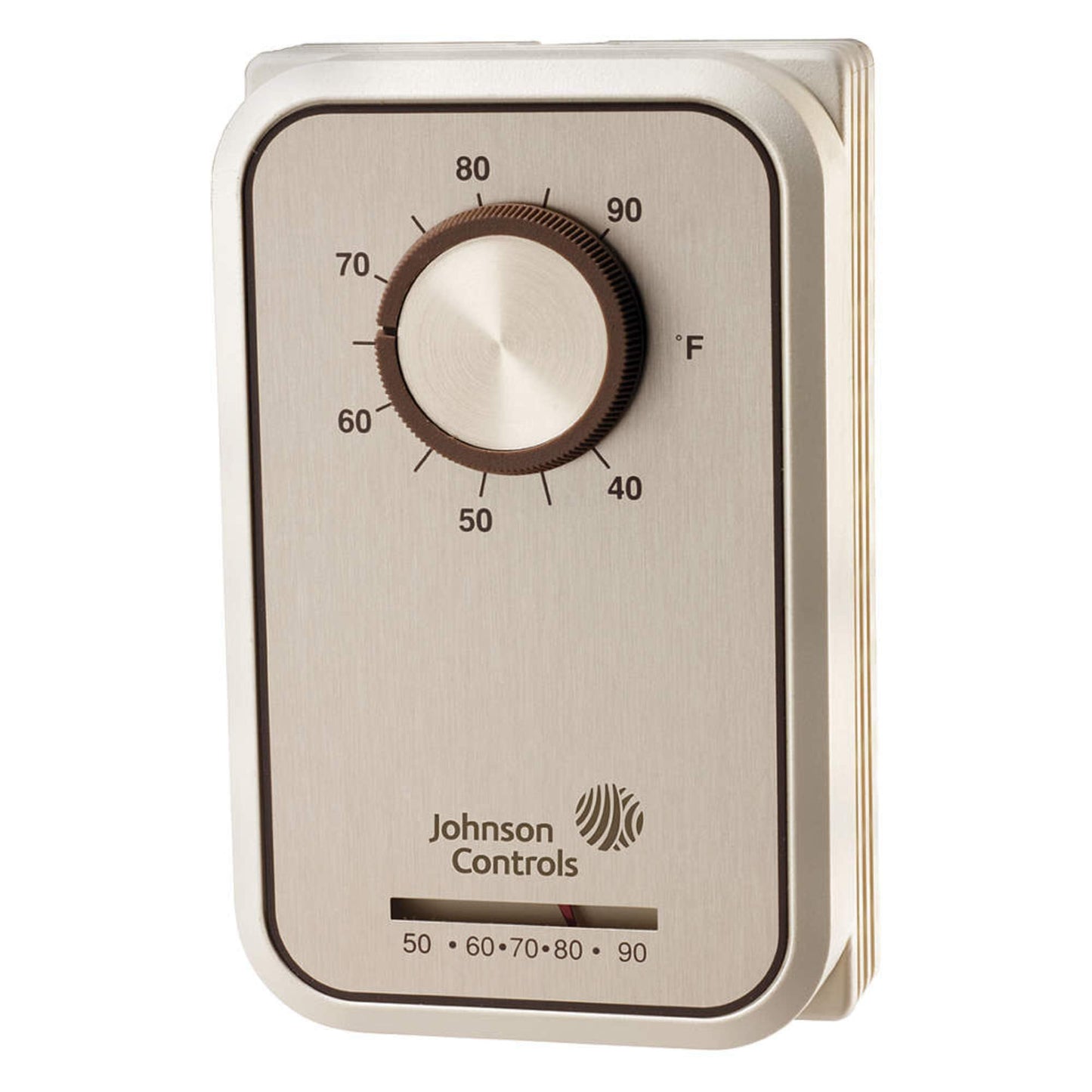 Johnson Controls T26S-18C Line Voltage Wall Thermostat, Heating and Cooling, Single-Pole, Double-Throw, 40-90 Degree F Temperature Range