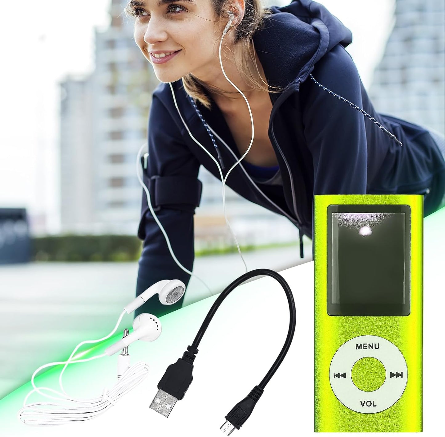 Flylin MP3 MP3 Player,1.8 Inch Player,Portable Multifunctional Digital Music LCD Music-Player with Earphone,Build