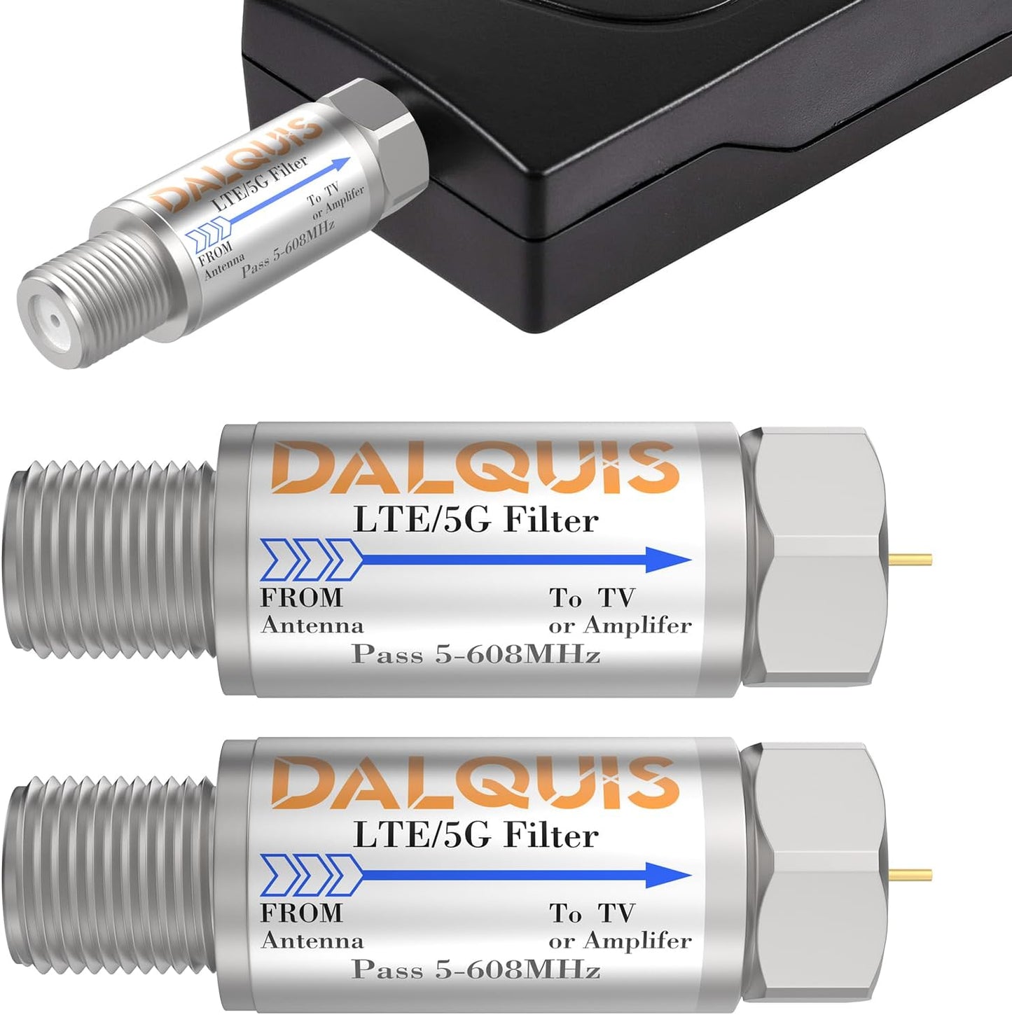 DALQUIS 2Pcs 5G 4G 5G 5-608 LTE Filter for TV Antennas, Reduce Interference Pixilation Deliver Crystal-Clear Digital TV