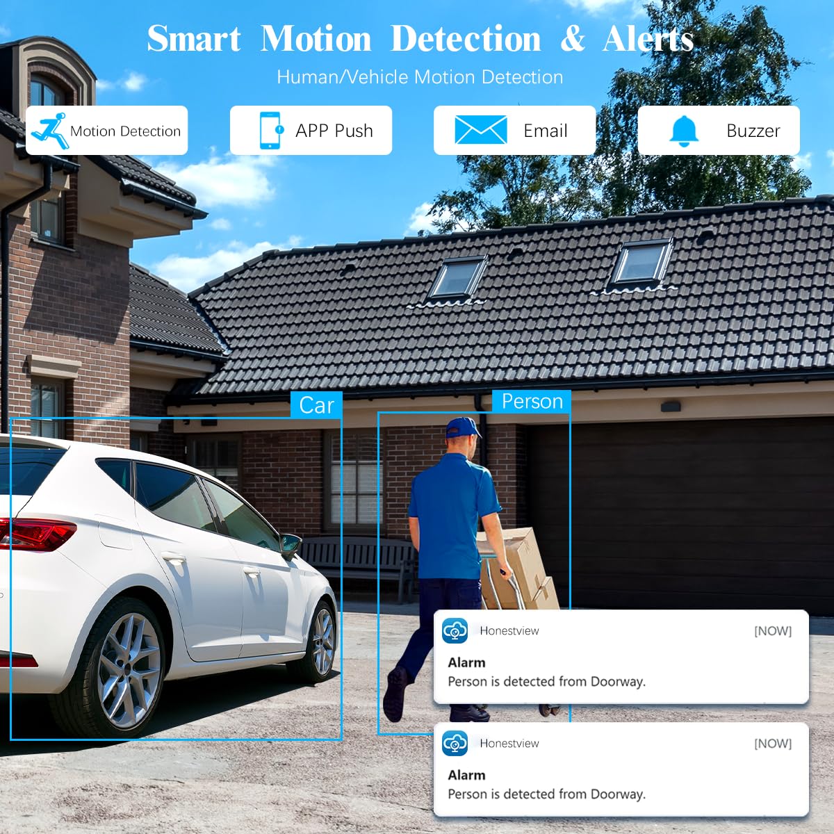 OOSSXX (2026 New) 5MP Wired Security Camera System, 8CH DVR with 1TB Hard Drive, 8 CCTV Cameras, AI Human Detection, 122° Wide Angle, 65ft Night Vision, IP67 Waterproof, Free App, No Monthly Fee